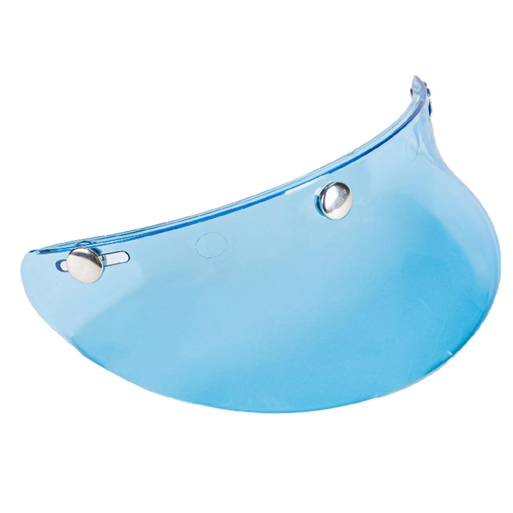 3-Snap Motorcycle Helmet Visor Peak UV Sun Visor Shields Transparent Blue