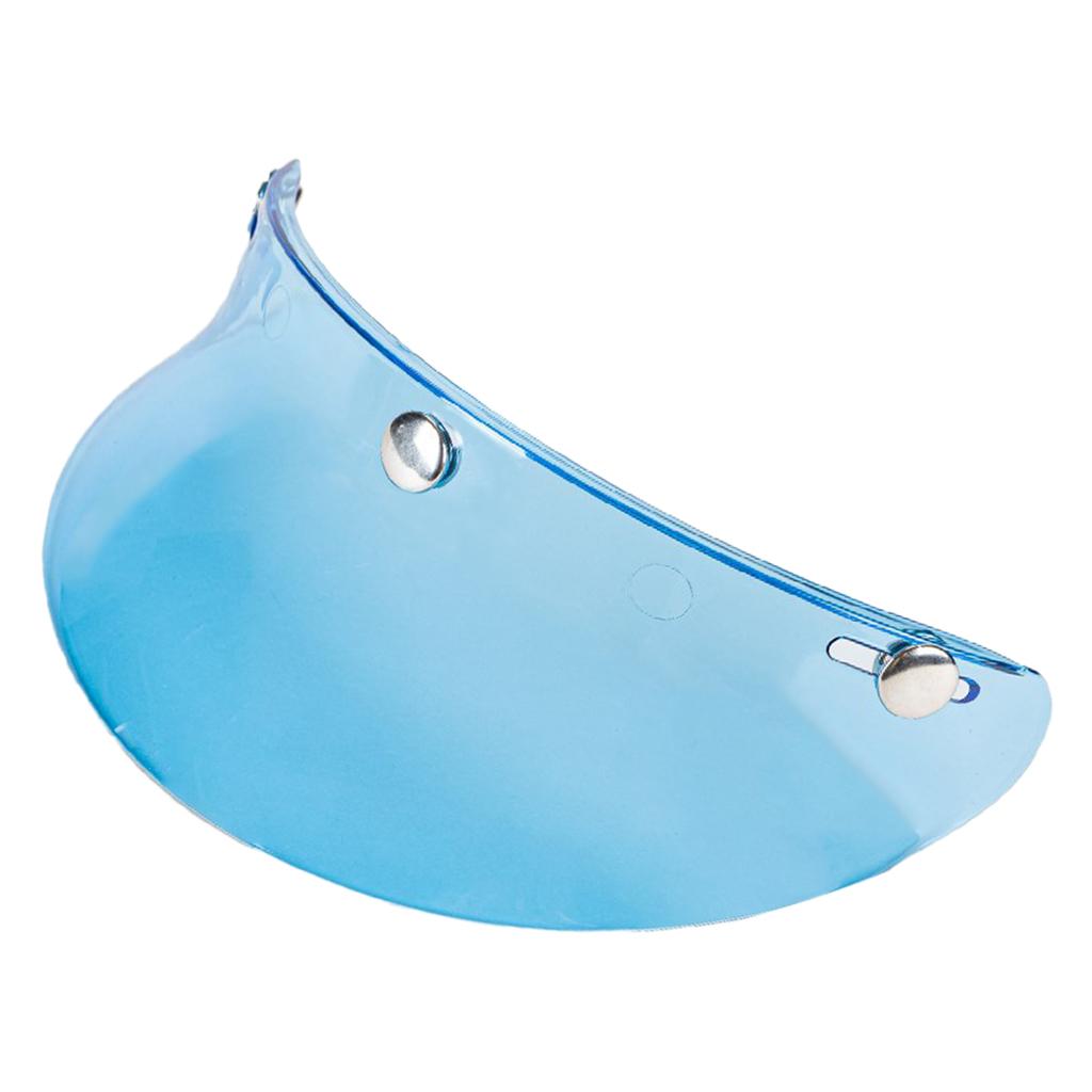 3-Snap Motorcycle Helmet Visor Peak UV Sun Visor Shields Transparent Blue