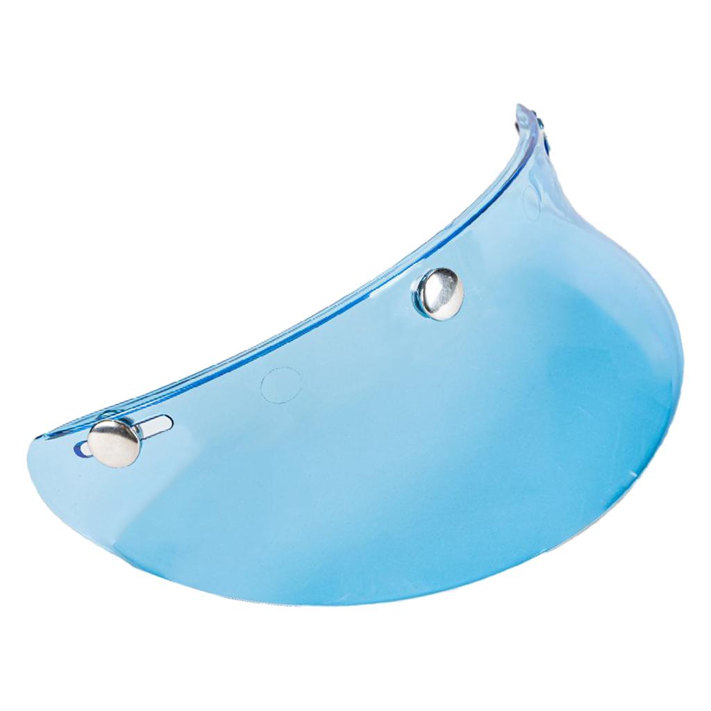 3-Snap Motorcycle Helmet Visor Peak UV Sun Visor Shields Transparent Blue