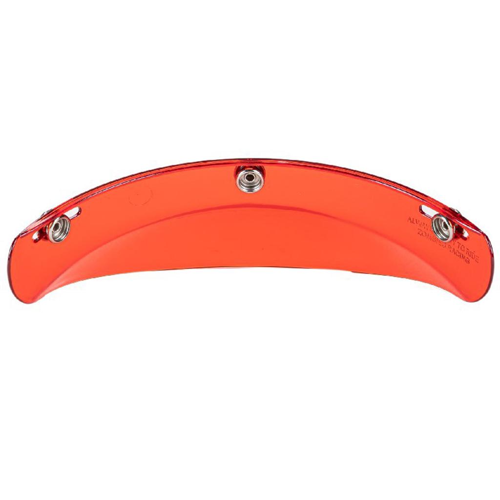 3-Snap Motorcycle Helmet Visor Peak UV Sun Visor Shields Transparent Red