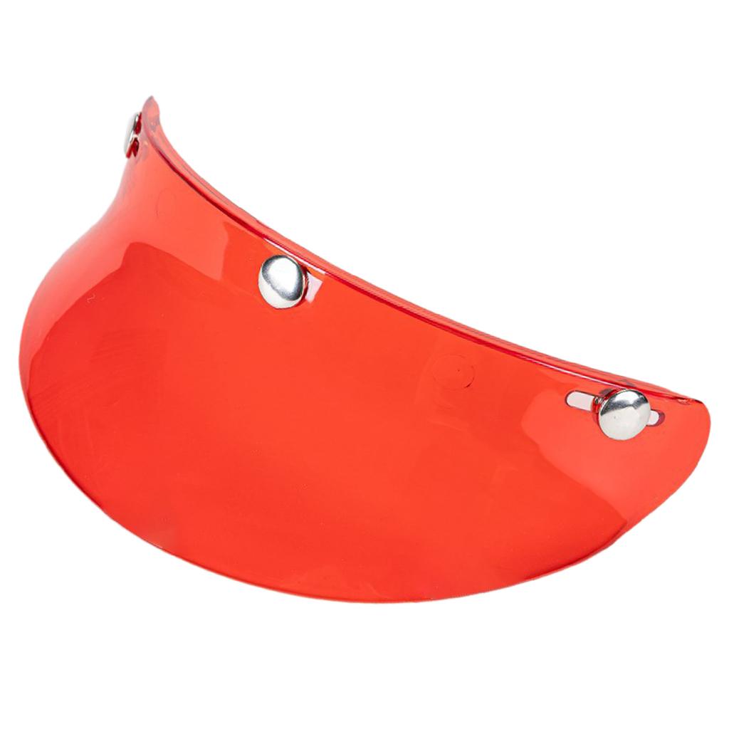 3-Snap Motorcycle Helmet Visor Peak UV Sun Visor Shields Transparent Red