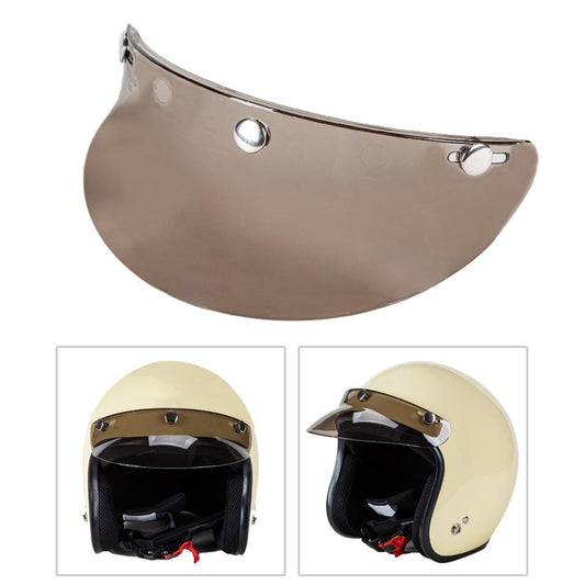 3-Snap Motorcycle Helmet Visor Peak UV Sun Visor Shields Transparent Tea