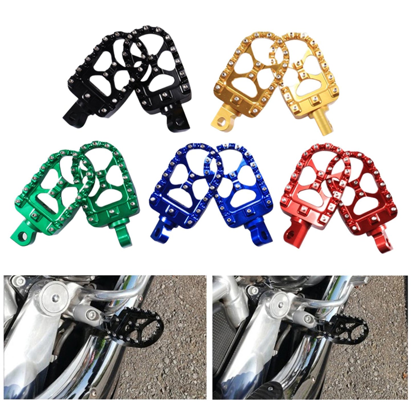Motorcycle Front Driver Footrests Footpegs for Harley XL883 2007-2010 Golden