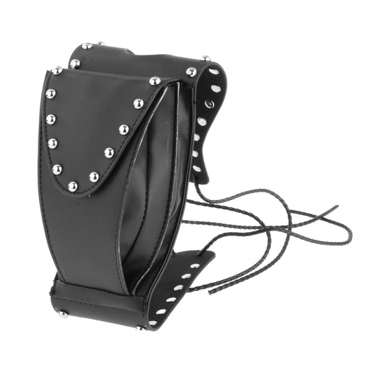 Leather Motorcycle Tank Cover Panel Bag Pouch for Harley Sportster 883 Black A