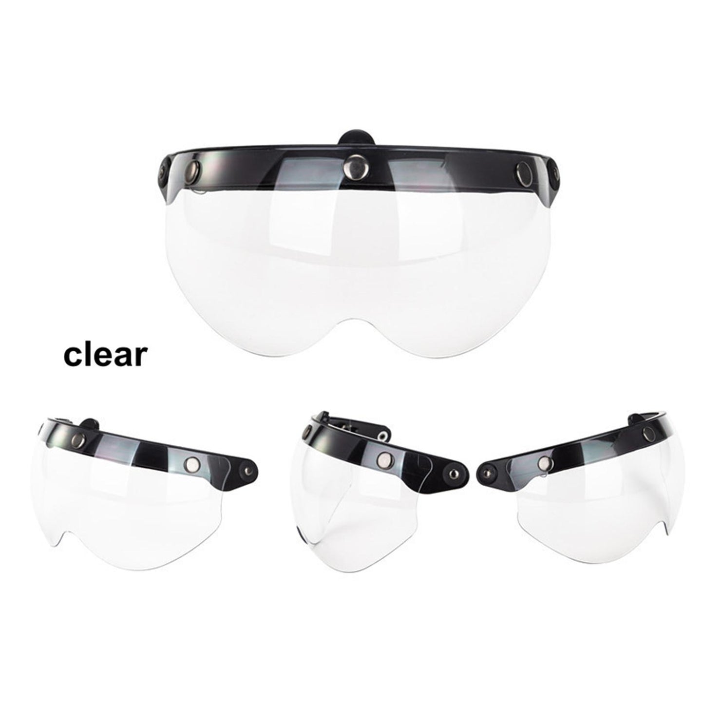 Flip Up Down Visor Lens Replacement for 3 Button Motorcycle Helmets Clear