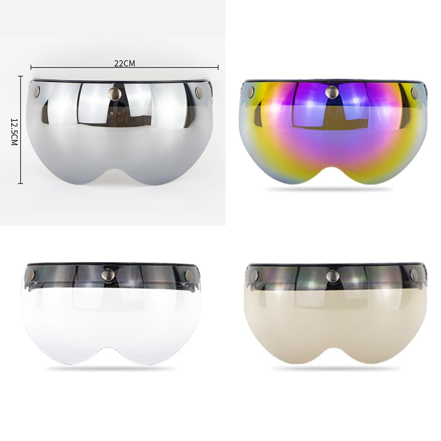 Flip Up Down Visor Lens Replacement for 3 Button Motorcycle Helmets Colorful