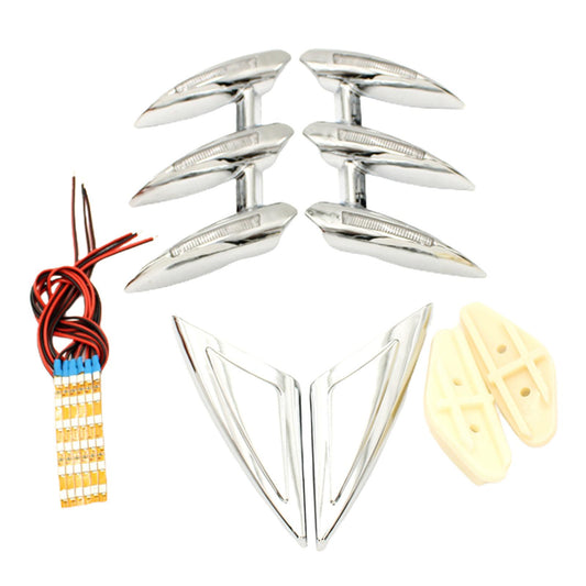 1 Set Motorcycle Front Fender Side Trim Bar w/ Light for Honda GL1800 01-17