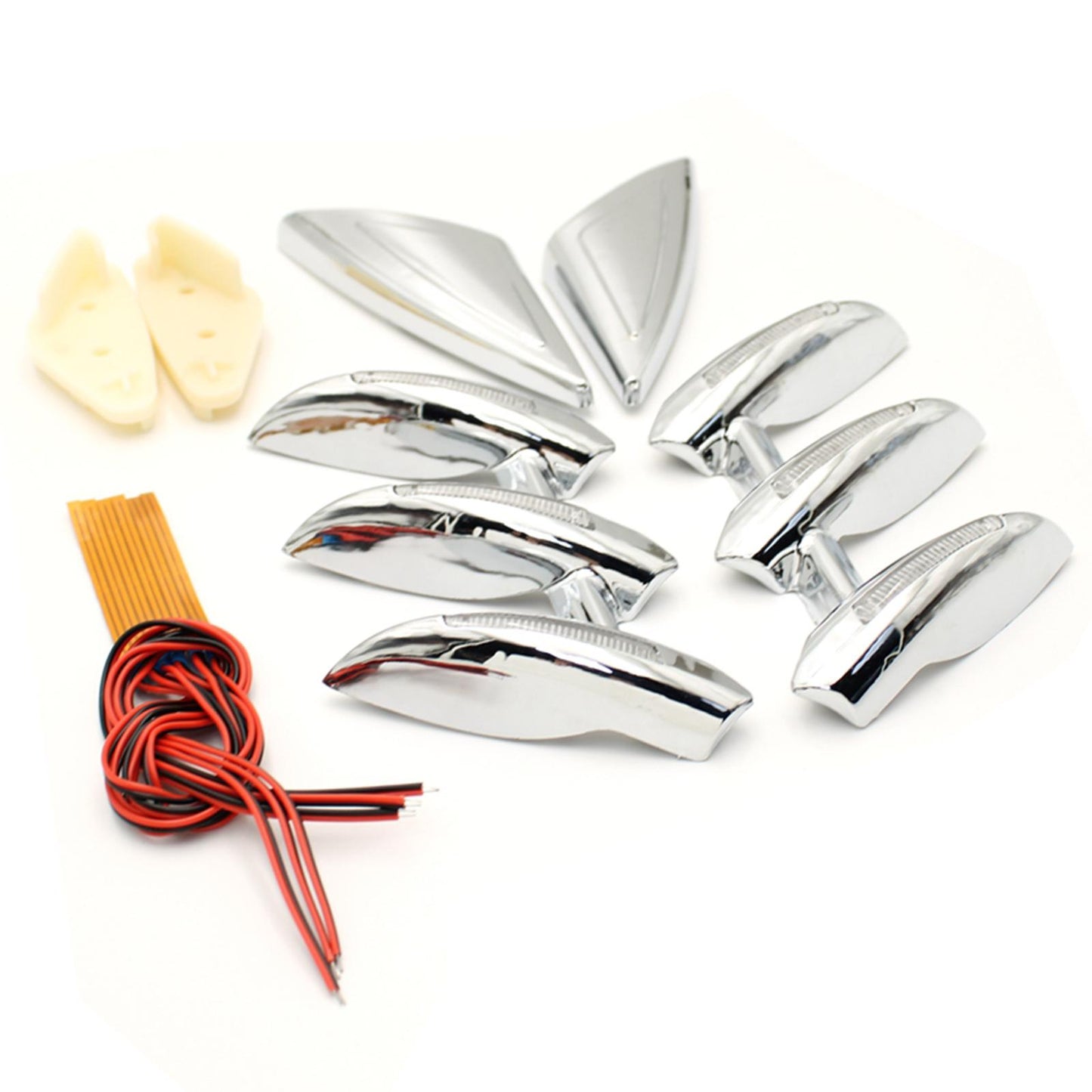 1 Set Motorcycle Front Fender Side Trim Bar w/ Light for Honda GL1800 01-17