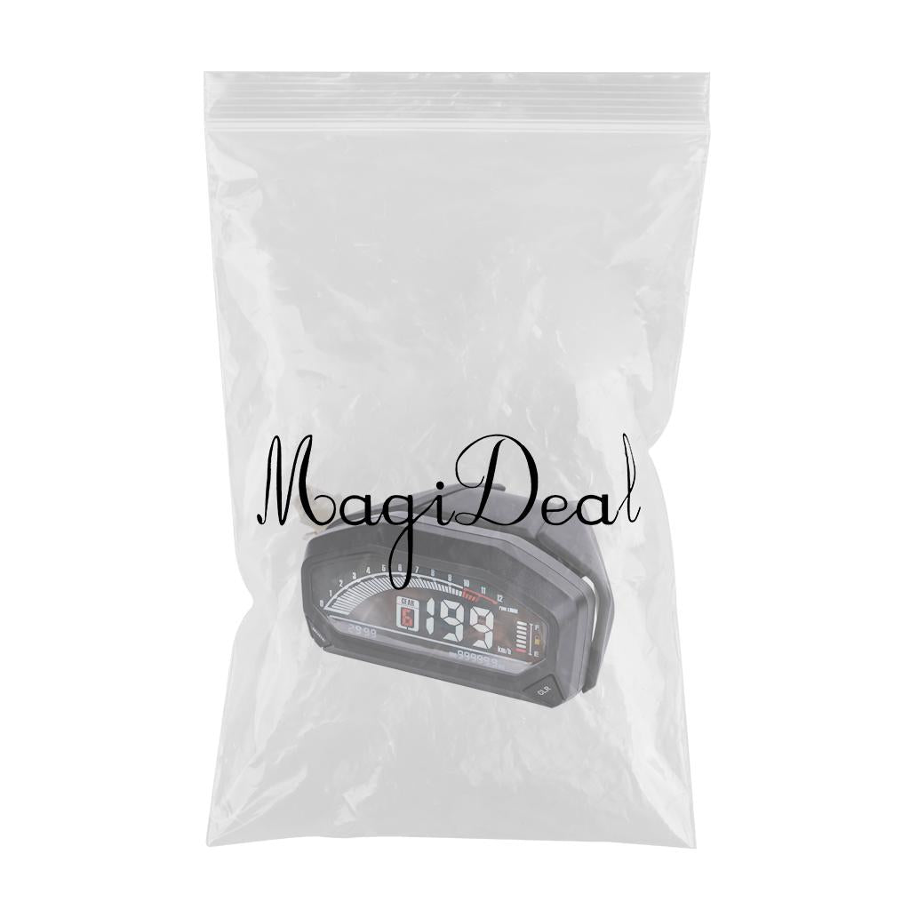 Universal Motorcycle Speedometer LCD Digital Odometer Guage 199km/h 1200 rpm