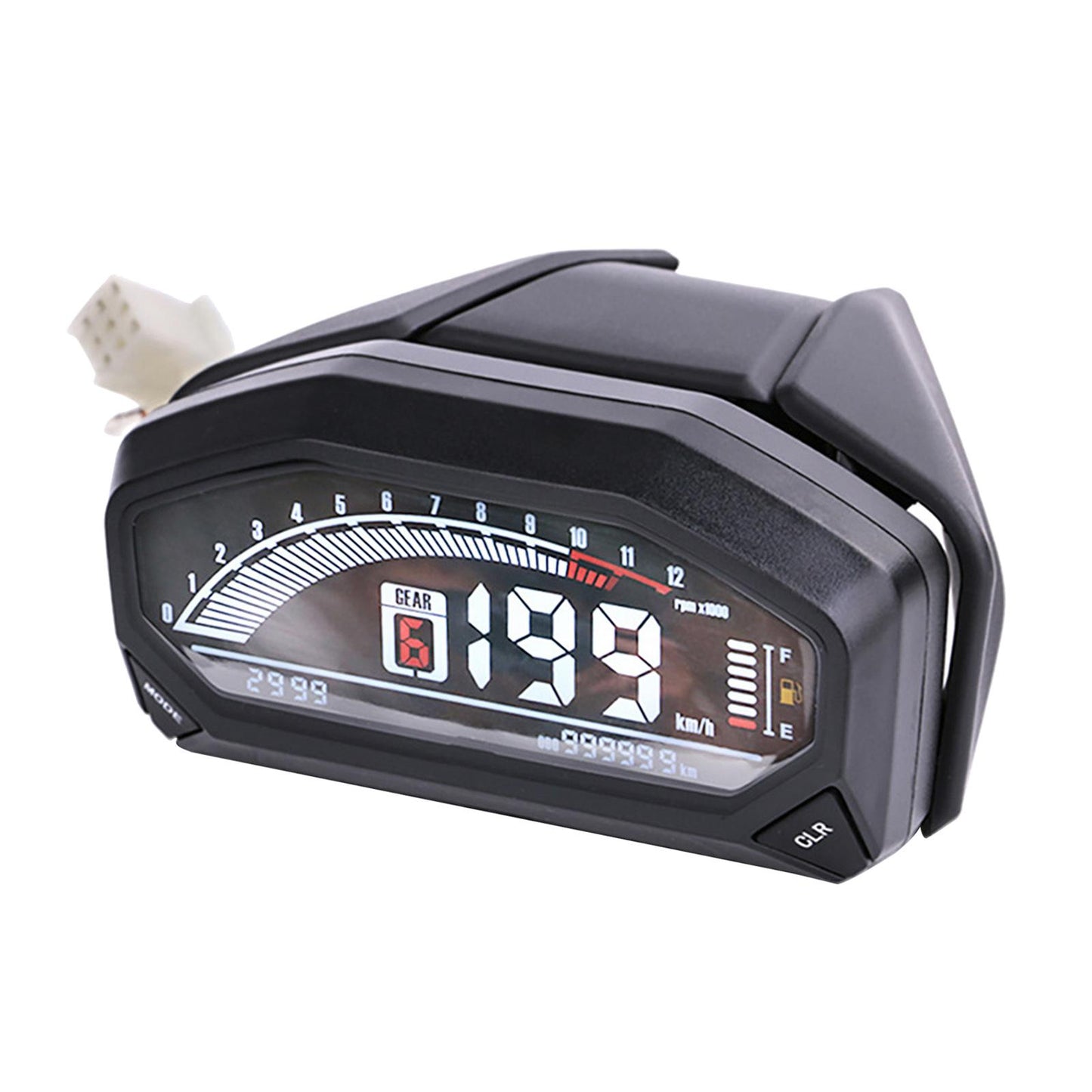Universal Motorcycle Speedometer LCD Digital Odometer Guage 199km/h 1200 rpm