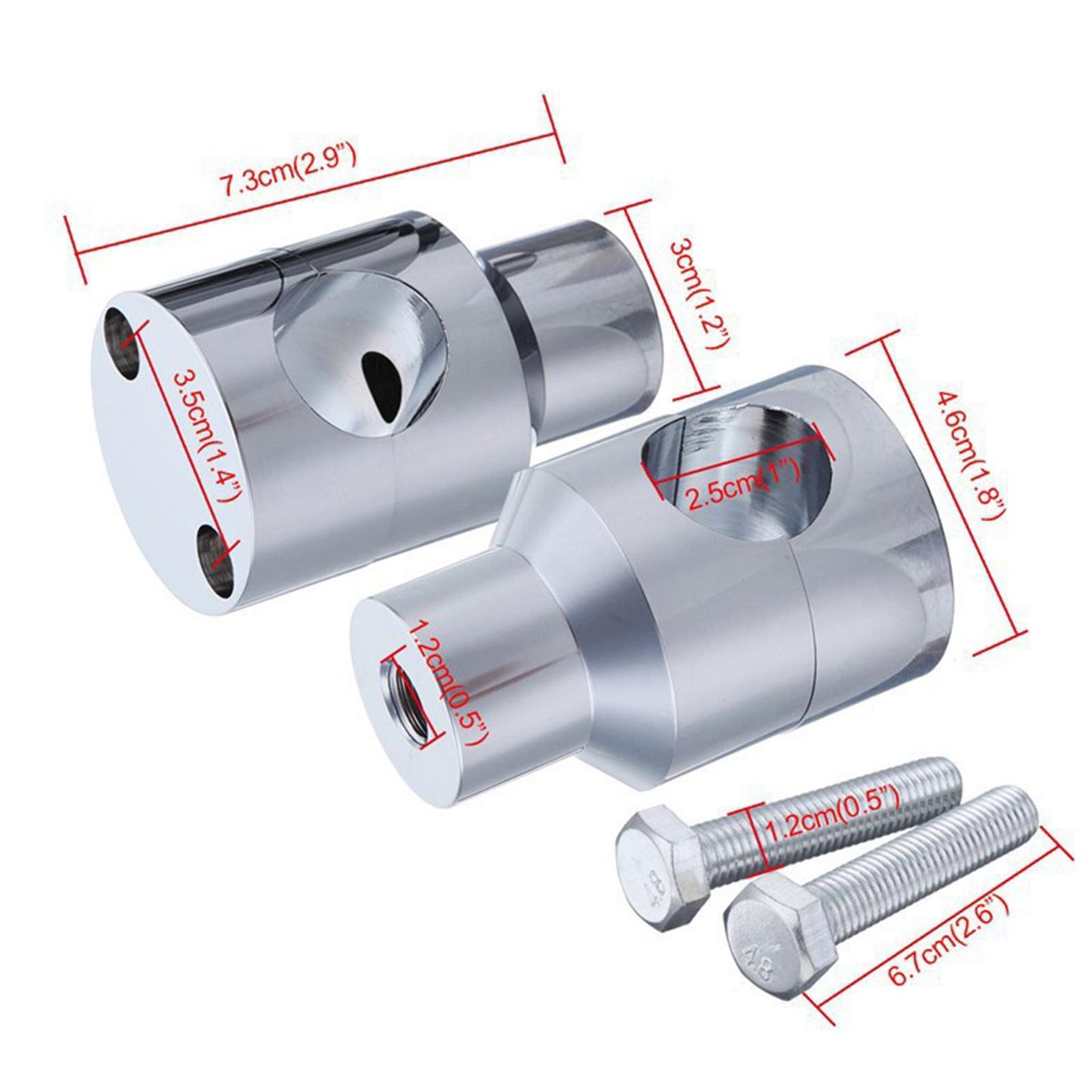 Straight Handlebar Risers for Harley King Touring Grips chrome white 25mm