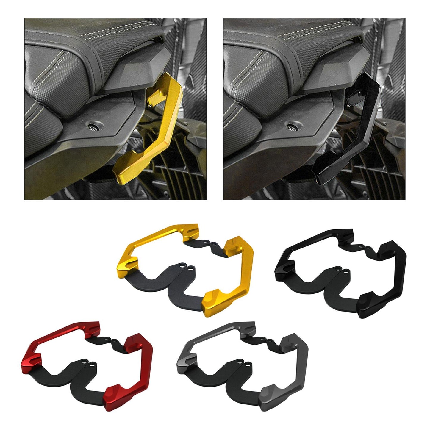 2 Packs Motorcycle Rear Seat Bars Handle Armrest Grab for HONDA Black