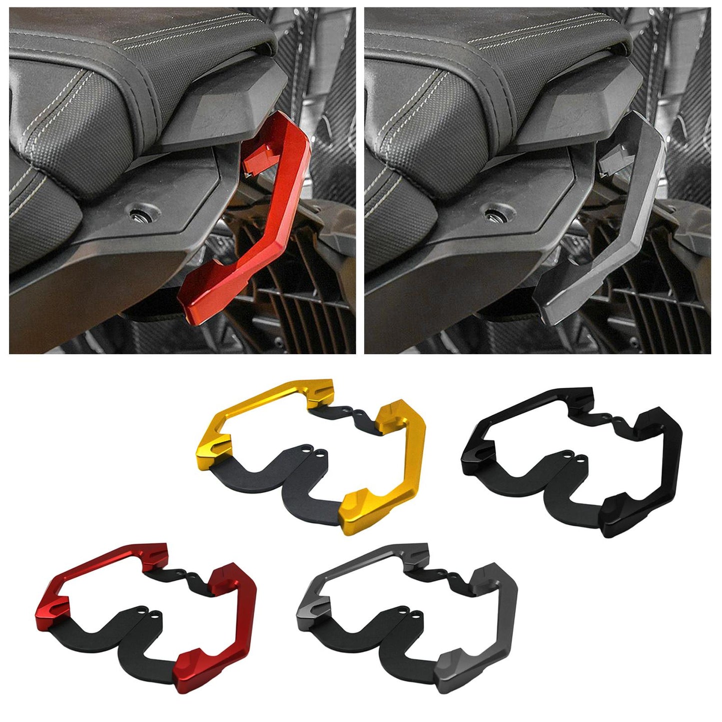 2 Packs Motorcycle Rear Seat Bars Handle Armrest Grab for HONDA Black