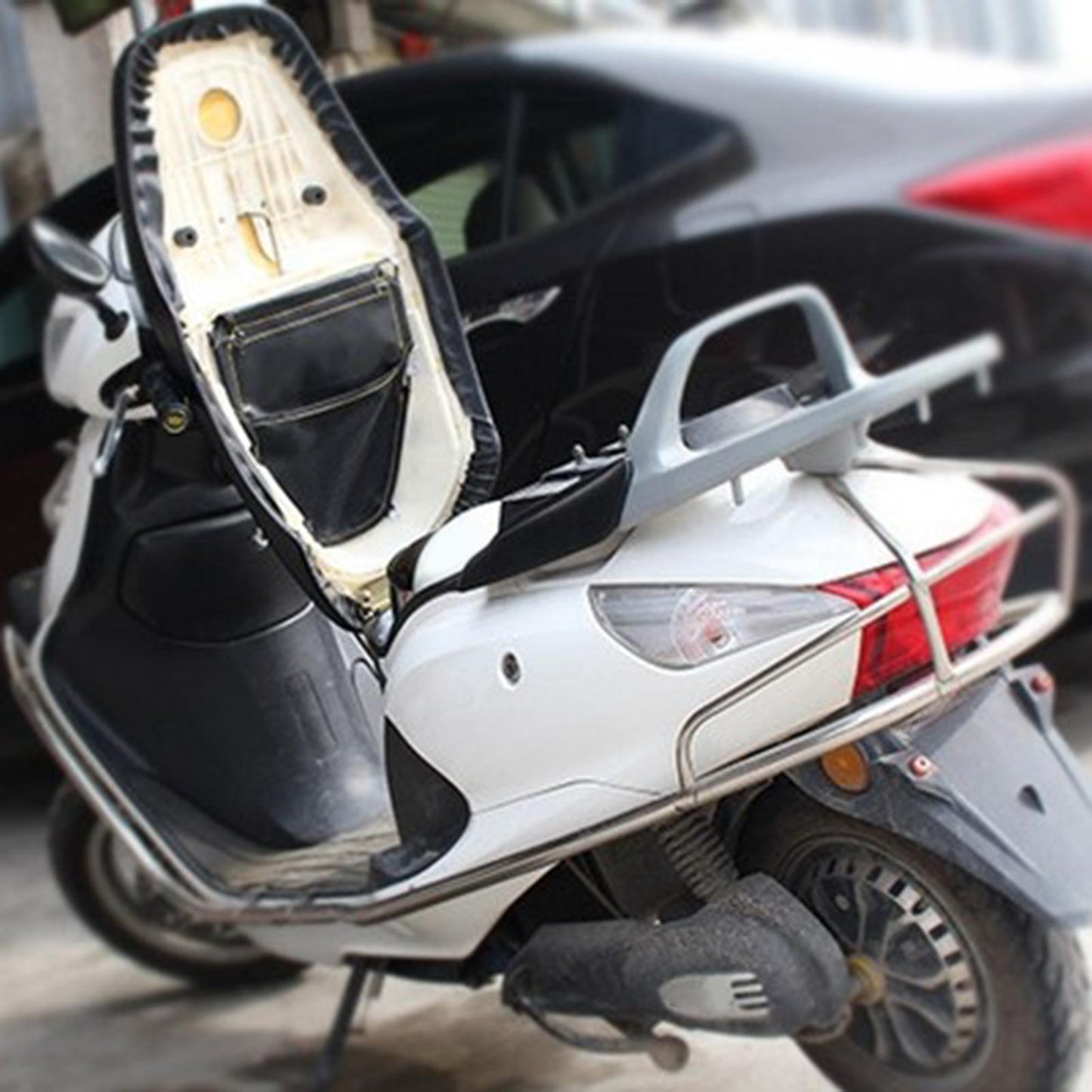 Leather Motorcycle Under Seat Cushion Storage Pouch Bag Premium