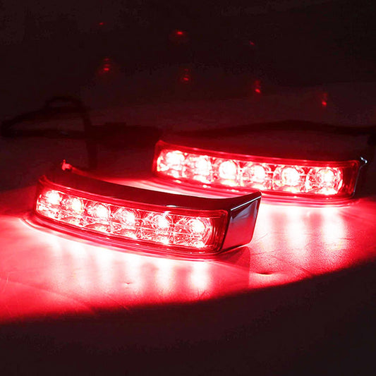 1 Pair Saddlebag Tail Signal Light for Harley Glide 14-18  Black Gray Cover