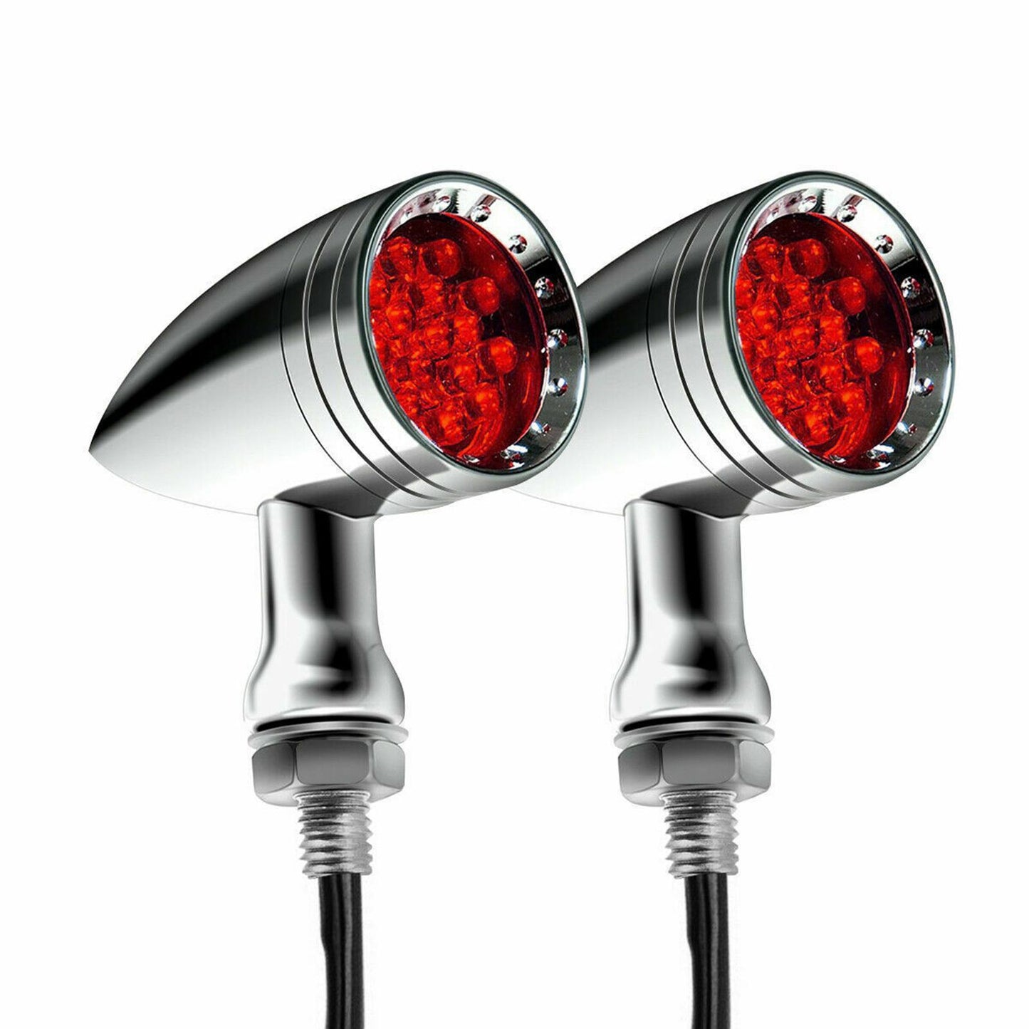 2Pcs Led Turn Signal Light 12V Motorcycle Scooter Indicators Signal  Red