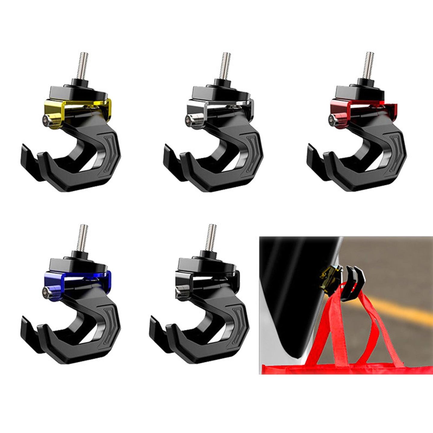 Motorcycle Scooter Luggage Helmet Holder Hook Bag Hanger With Screw Black
