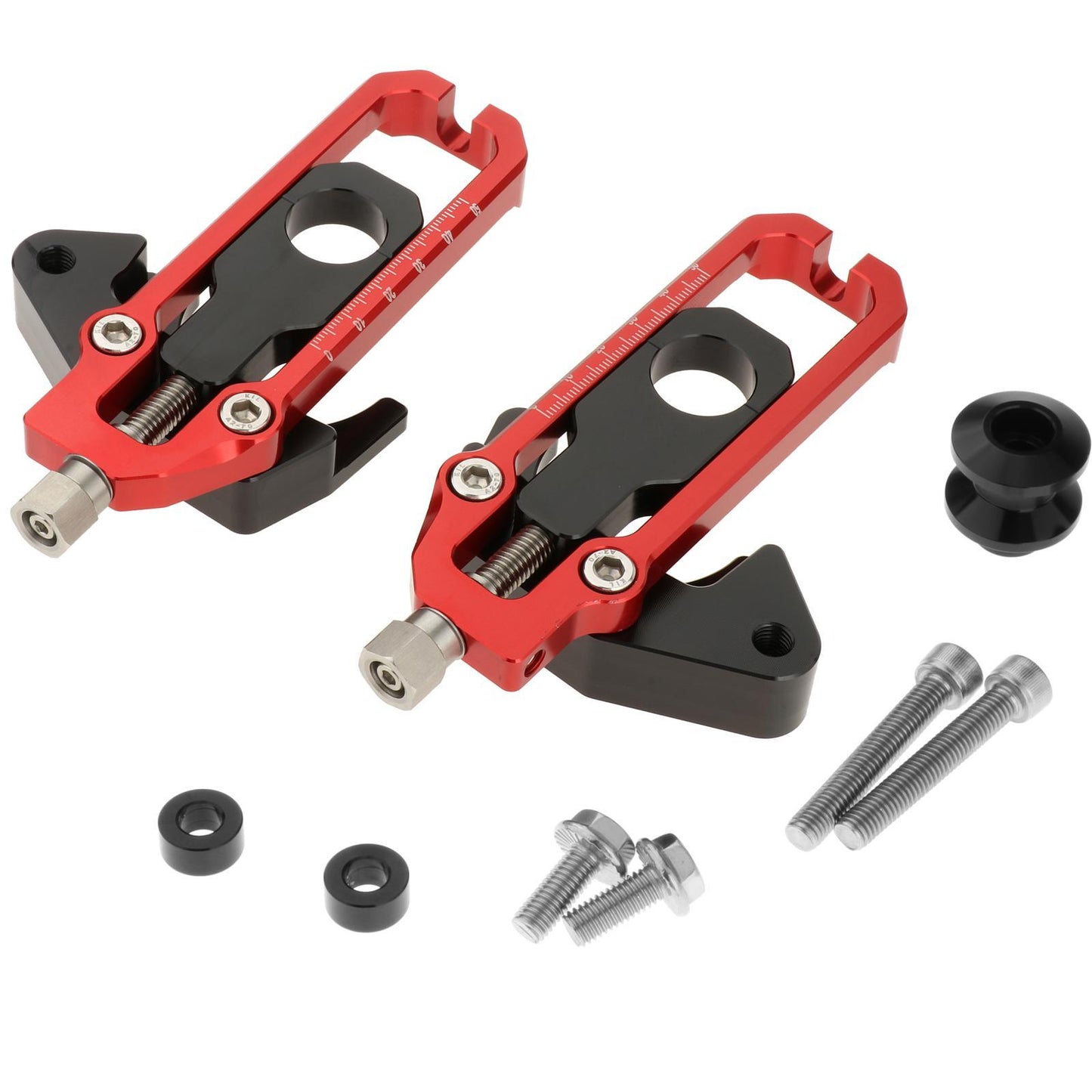 Rear Axle Spindle Chain Adjusters for Honda CB650F CBR650F Red