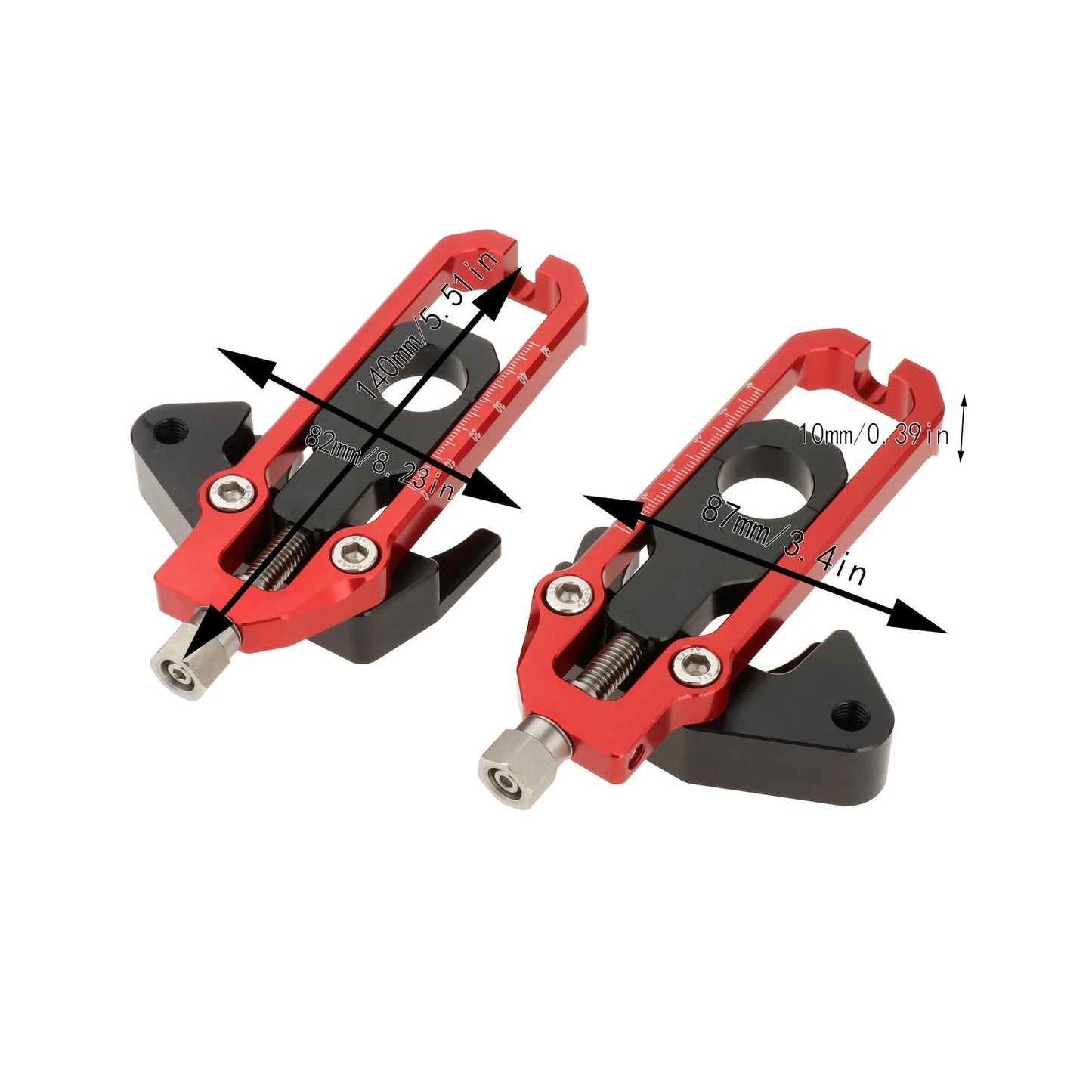 Rear Axle Spindle Chain Adjusters for Honda CB650F CBR650F Red