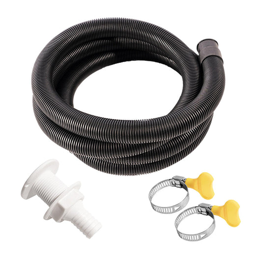 Bilge Pump Hose 3/4-Inch Dia Flexible with 2 Clamps and Thru-Hull Fitting