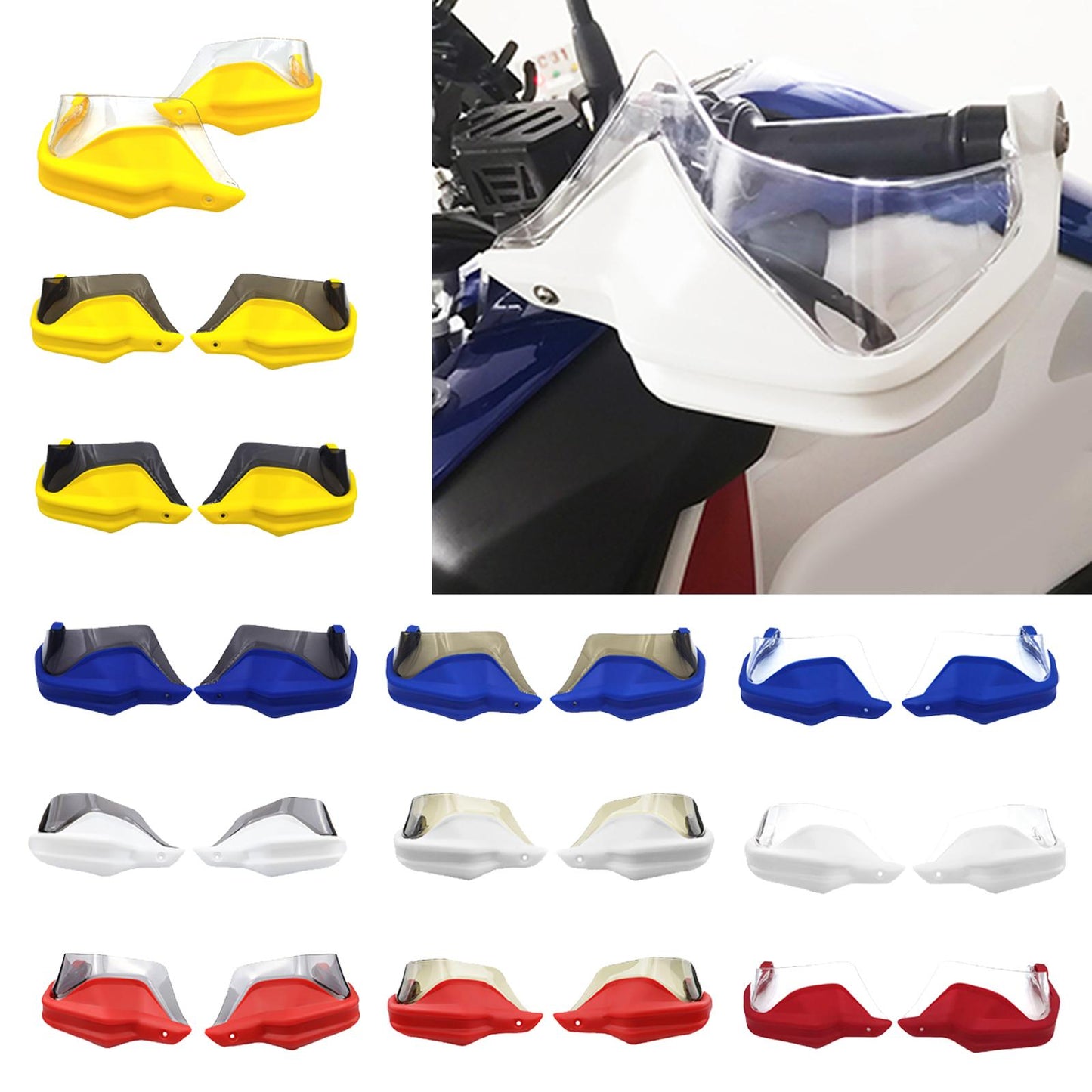 Motorcycle Hand Guard Hand Shield Protector Blue Transparent