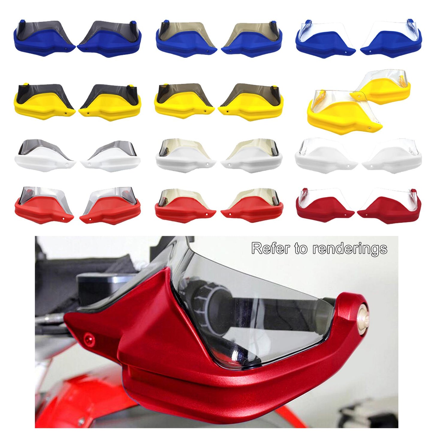 Motorcycle Hand Guard Hand Shield Protector Blue Transparent