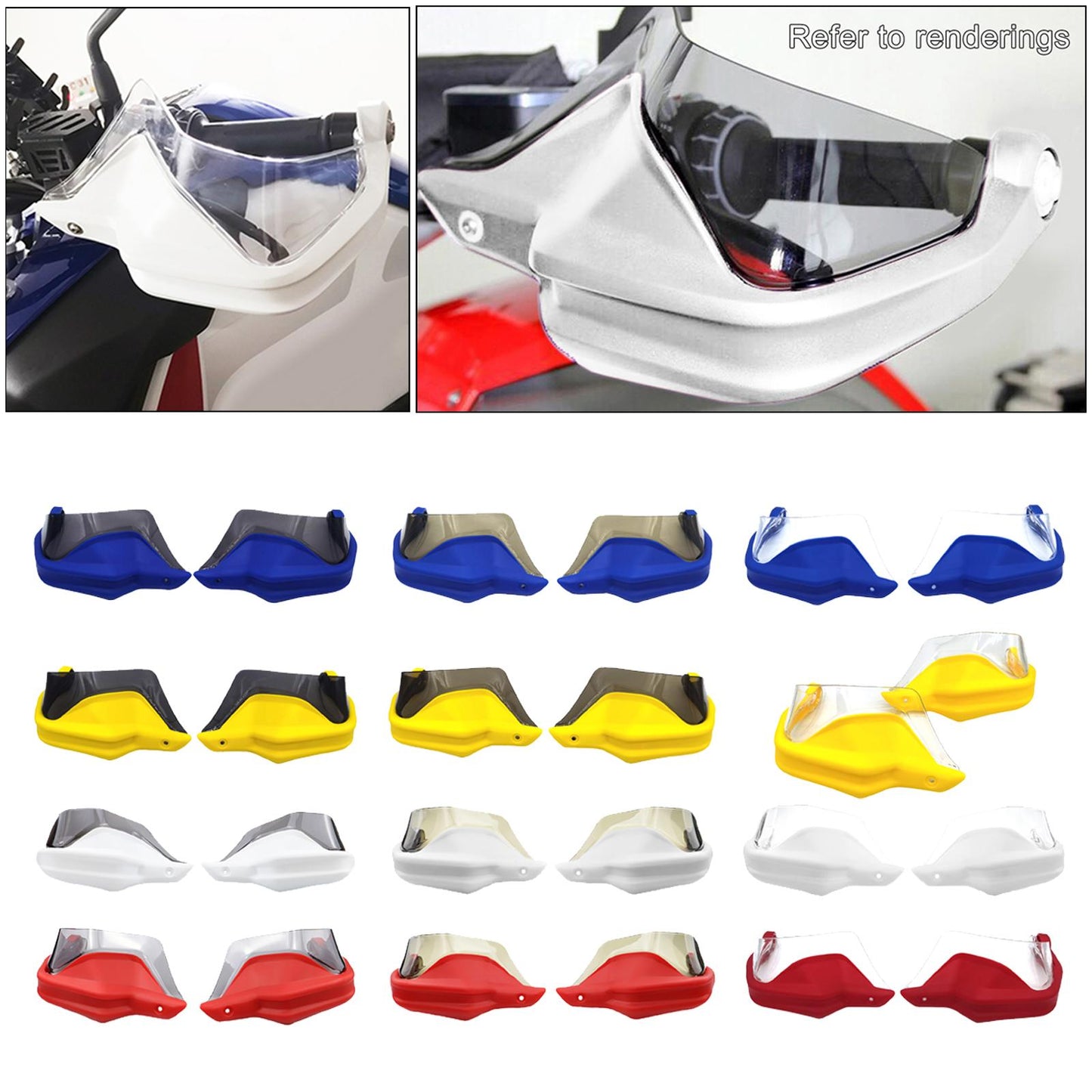 Motorcycle Hand Guard Hand Shield Protector Blue Transparent