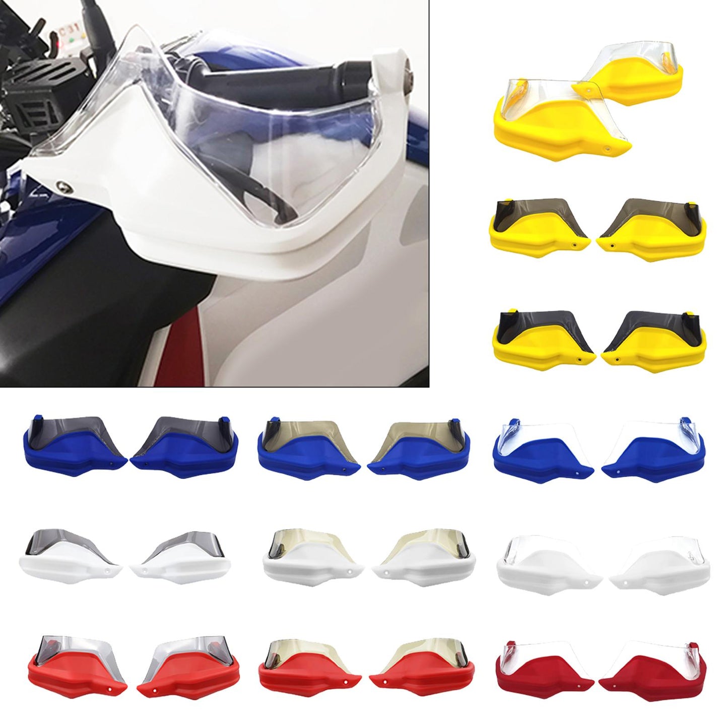 Motorcycle Hand Guard Hand Shield Protector Blue Transparent