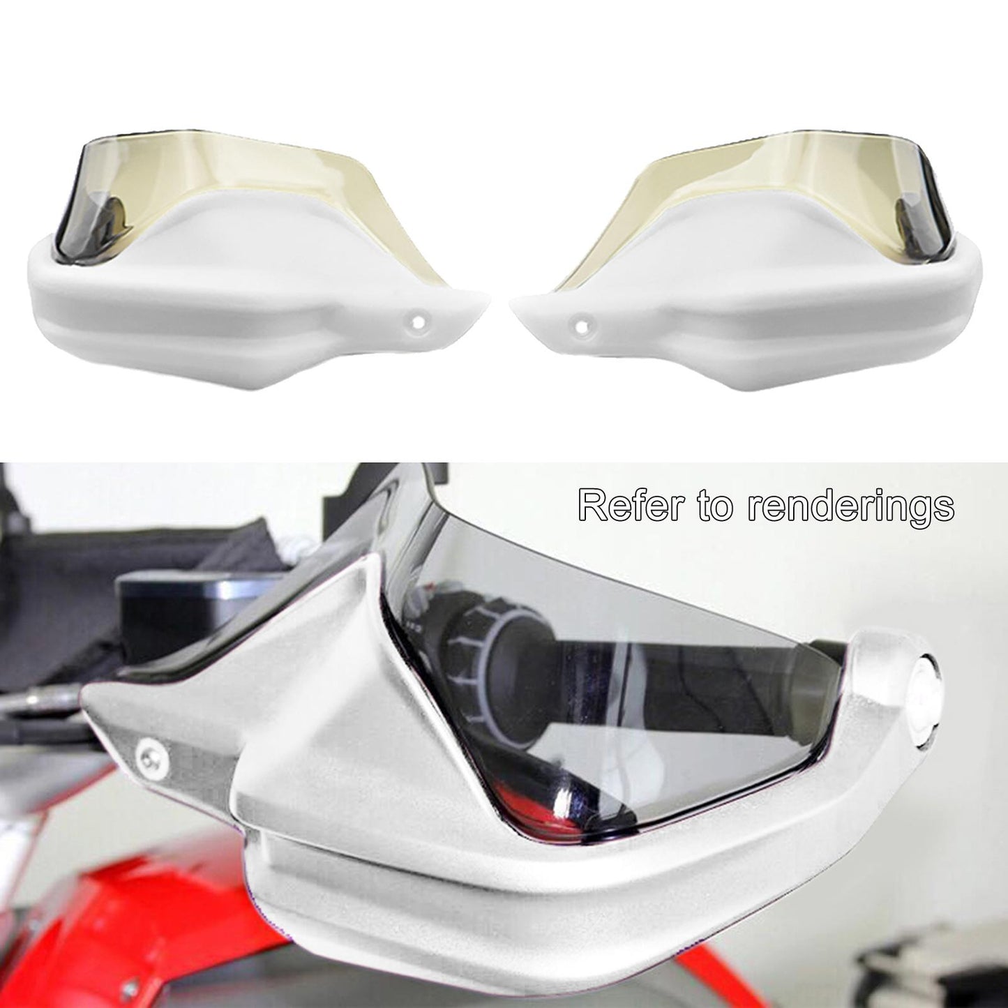 Motorcycle Hand Guard Hand Shield Protector White Brown