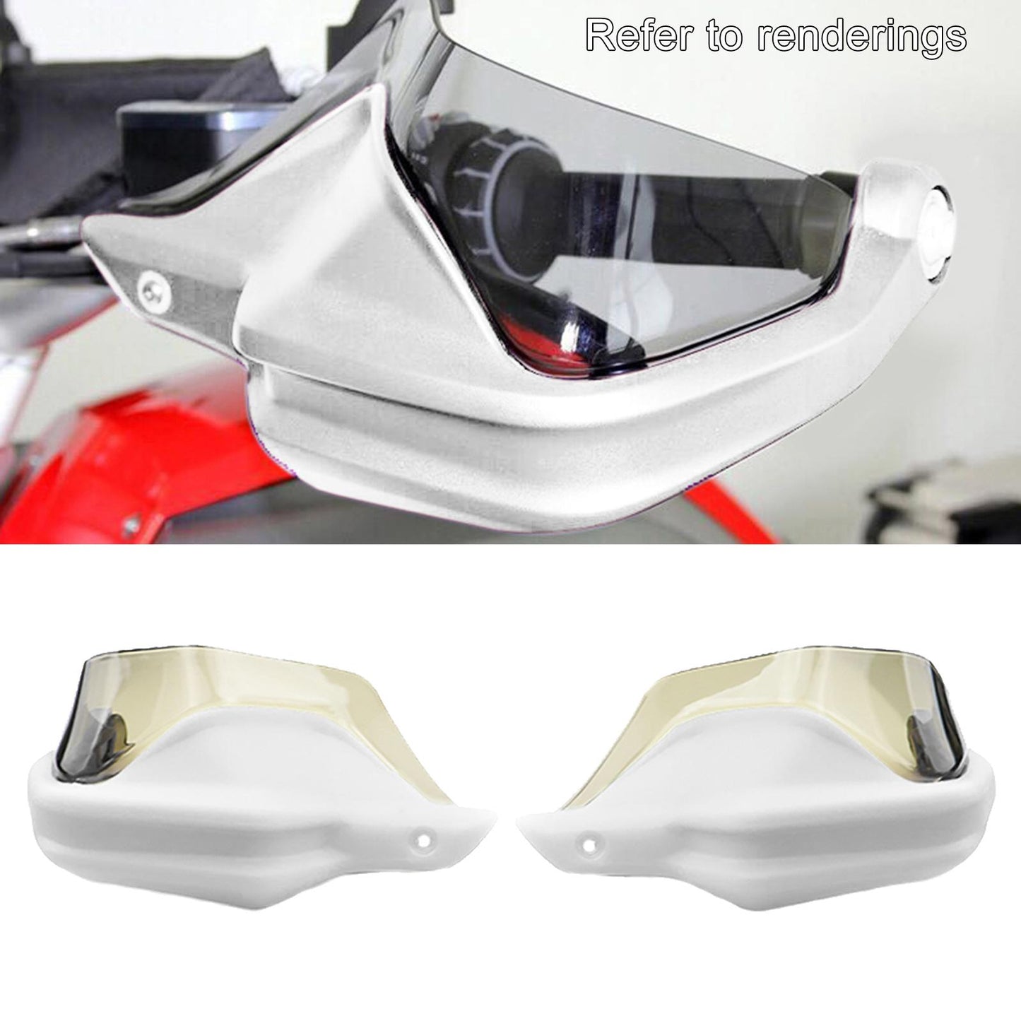Motorcycle Hand Guard Hand Shield Protector White Brown