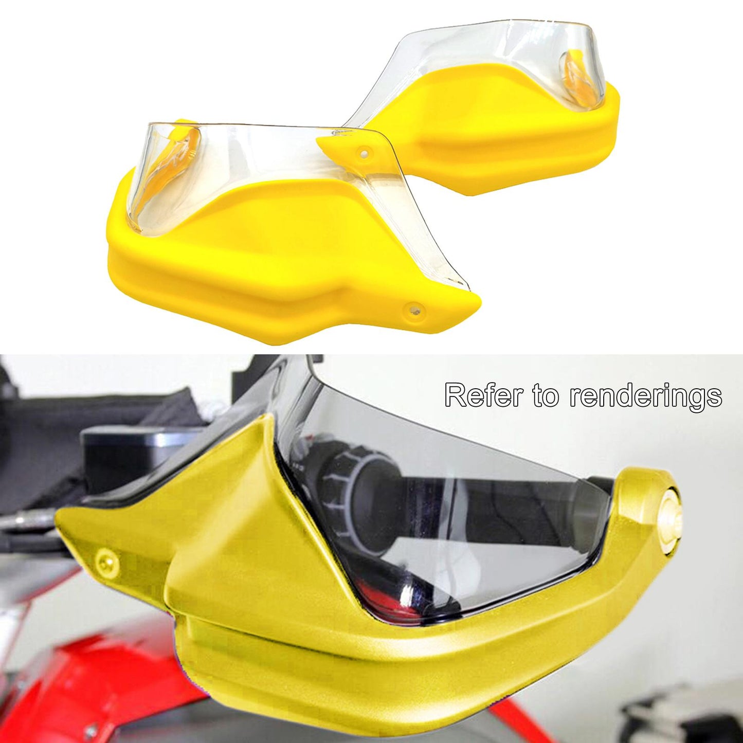 Motorcycle Hand Guard Hand Shield Protector Yellow Transparent