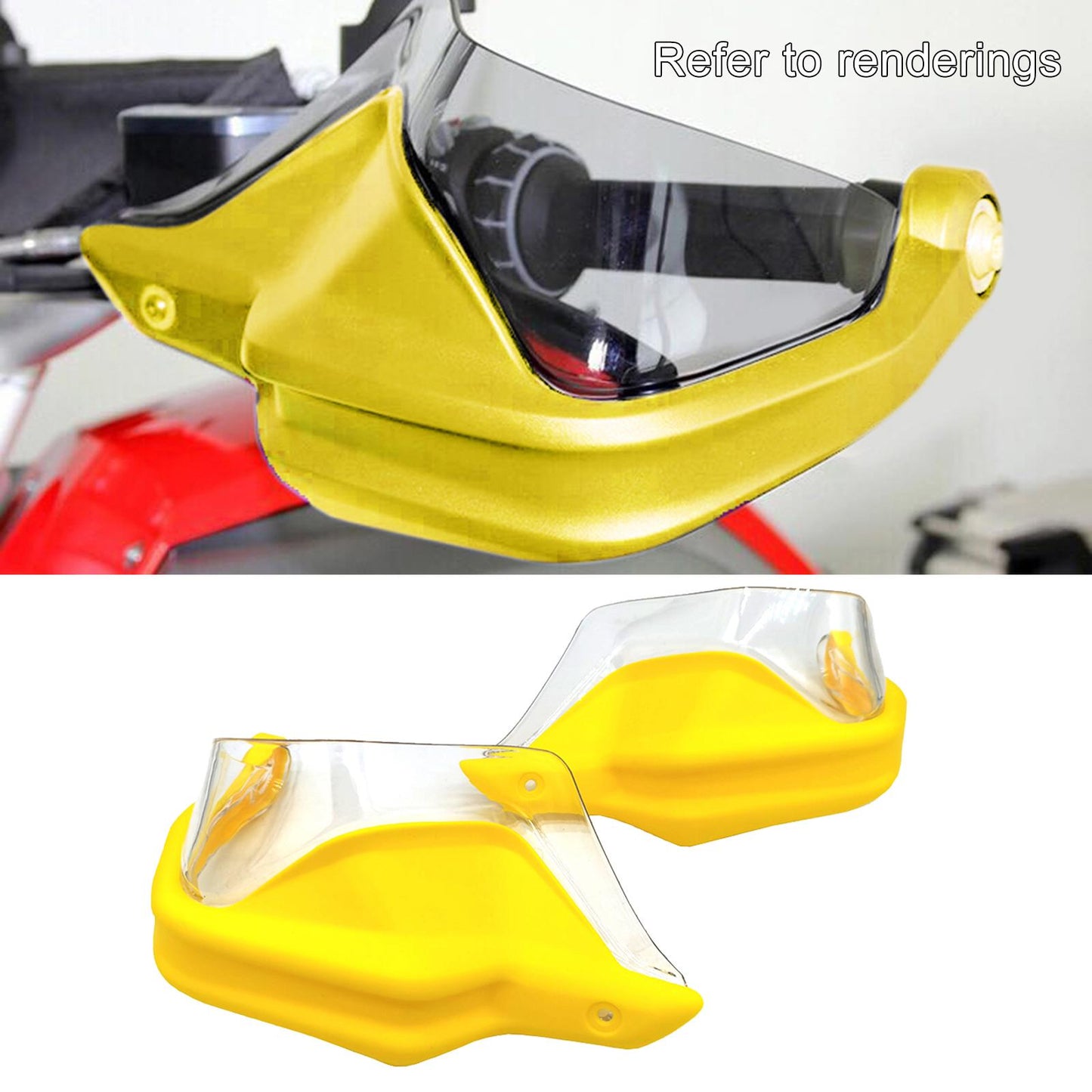 Motorcycle Hand Guard Hand Shield Protector Yellow Transparent