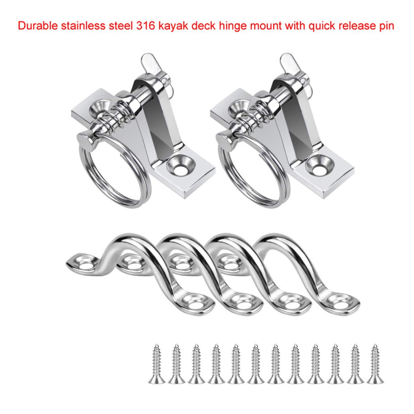 SS316 90 Degree Boat Bimini Top Deck Hinge W/ Quick Release Pin Hardware