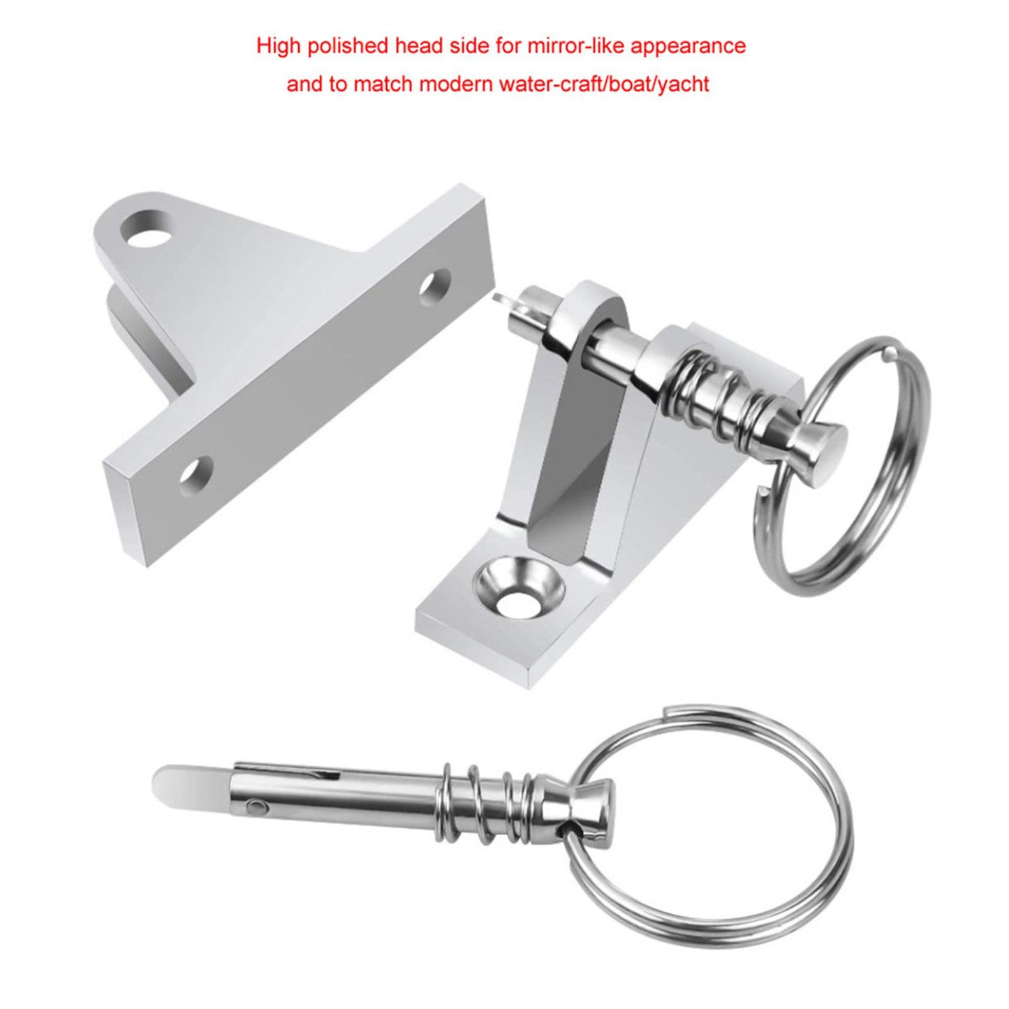 SS316 90 Degree Boat Bimini Top Deck Hinge W/ Quick Release Pin Hardware