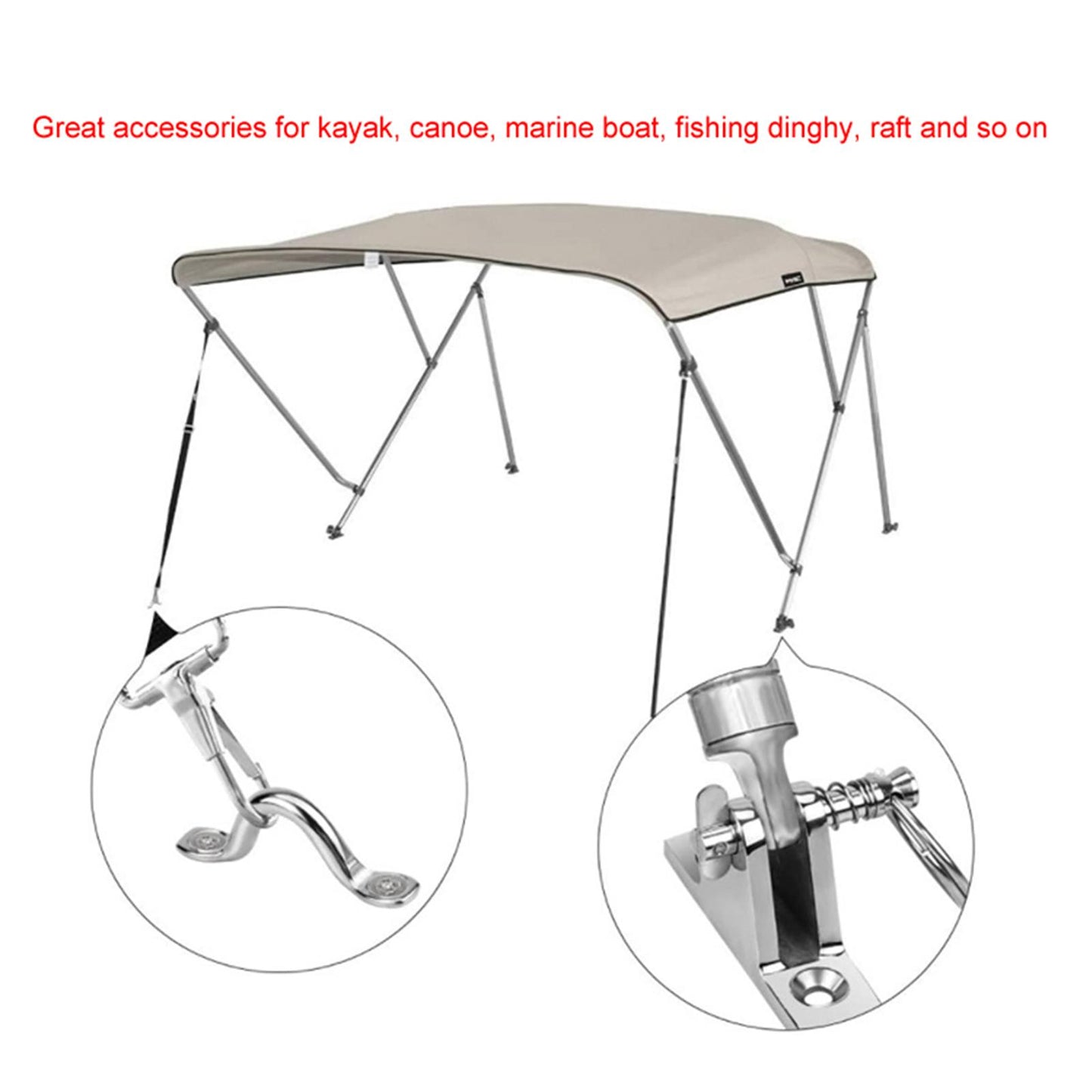 SS316 90 Degree Boat Bimini Top Deck Hinge W/ Quick Release Pin Hardware