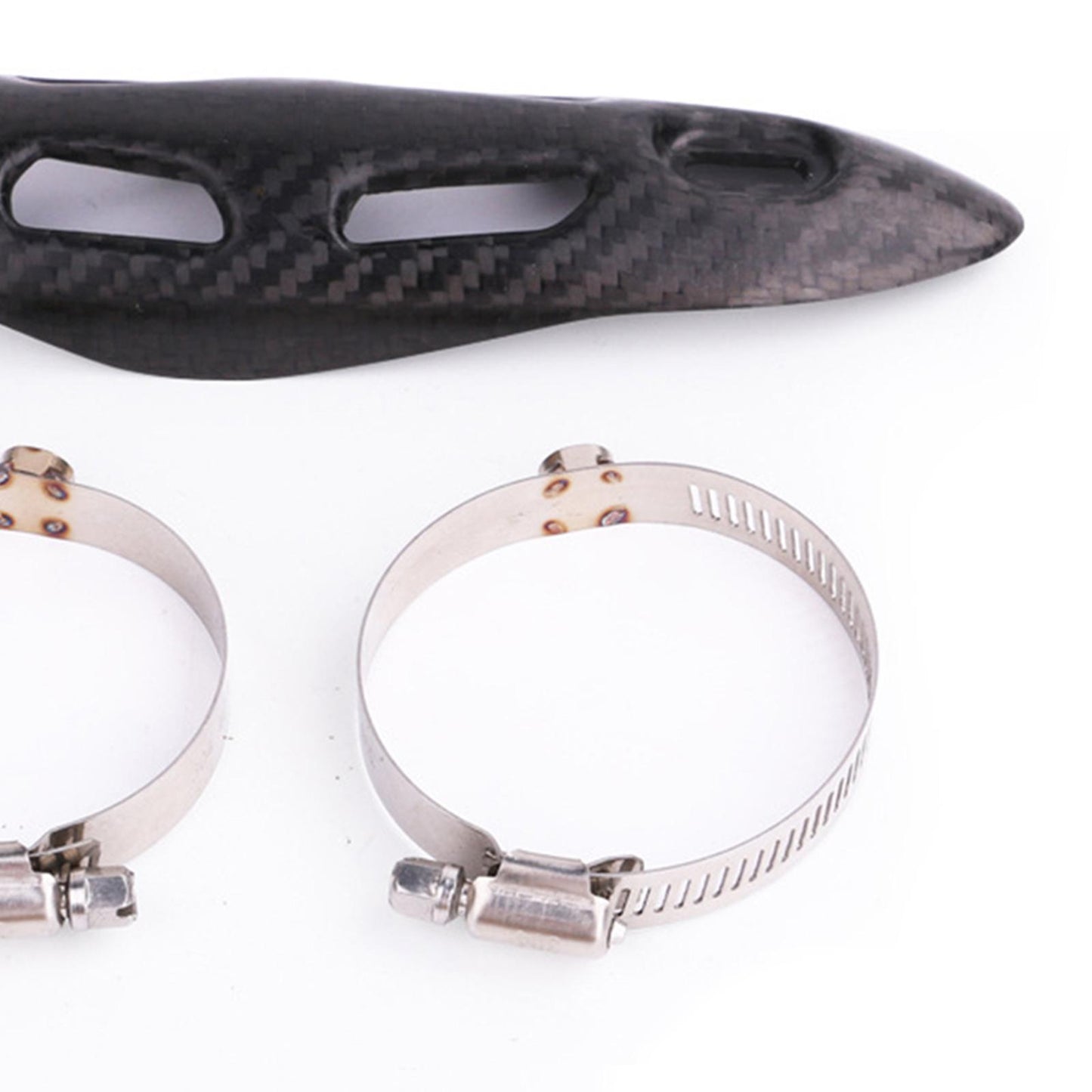 Motorcycle Carbon Fiber Exhaust Muffler Pipe Cover Guard Protector Set
