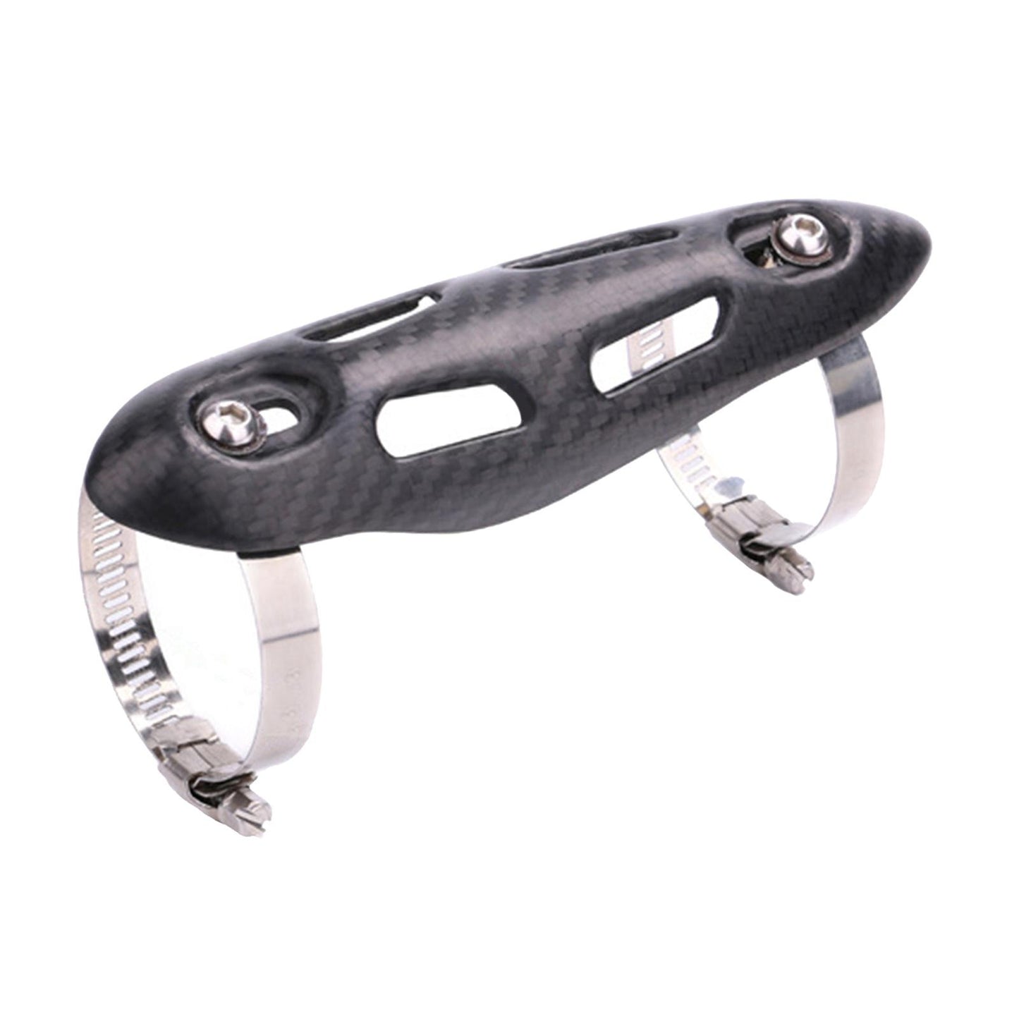 Motorcycle Carbon Fiber Exhaust Muffler Pipe Cover Guard Protector Set
