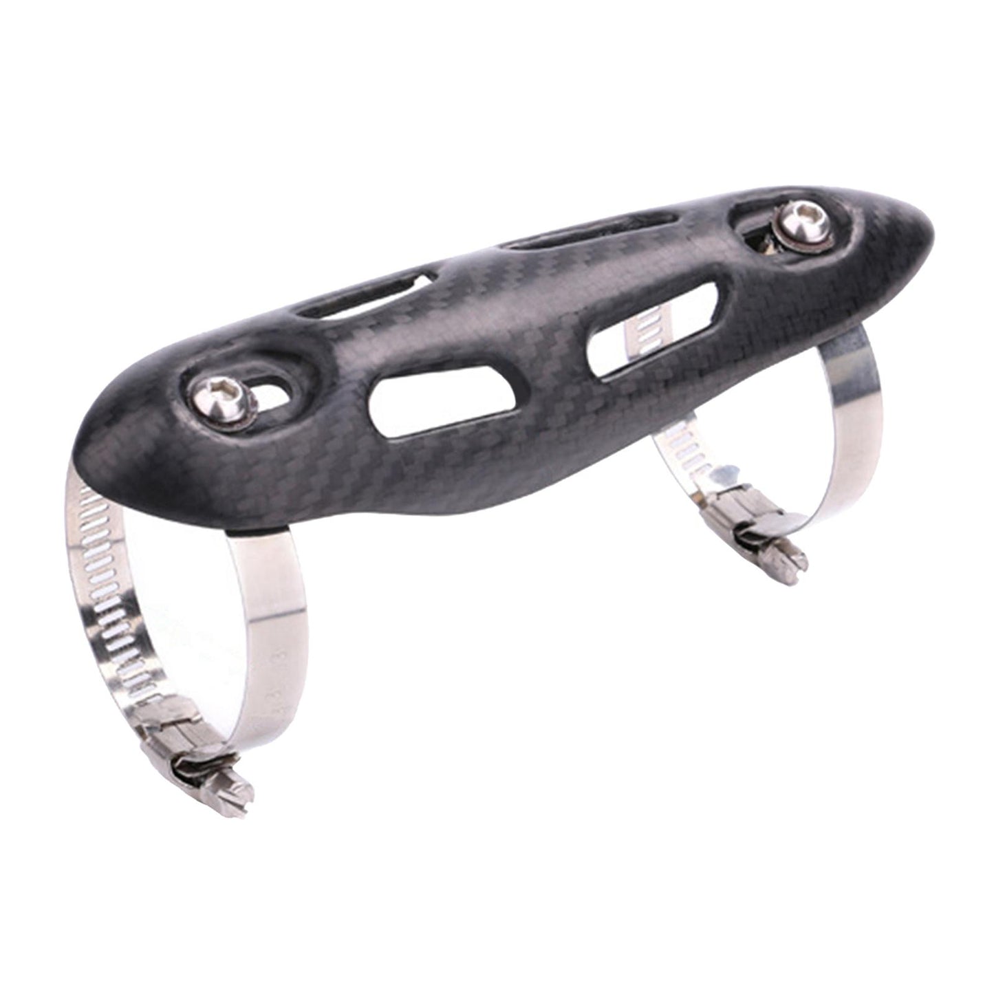 Motorcycle Carbon Fiber Exhaust Muffler Pipe Cover Guard Protector Set