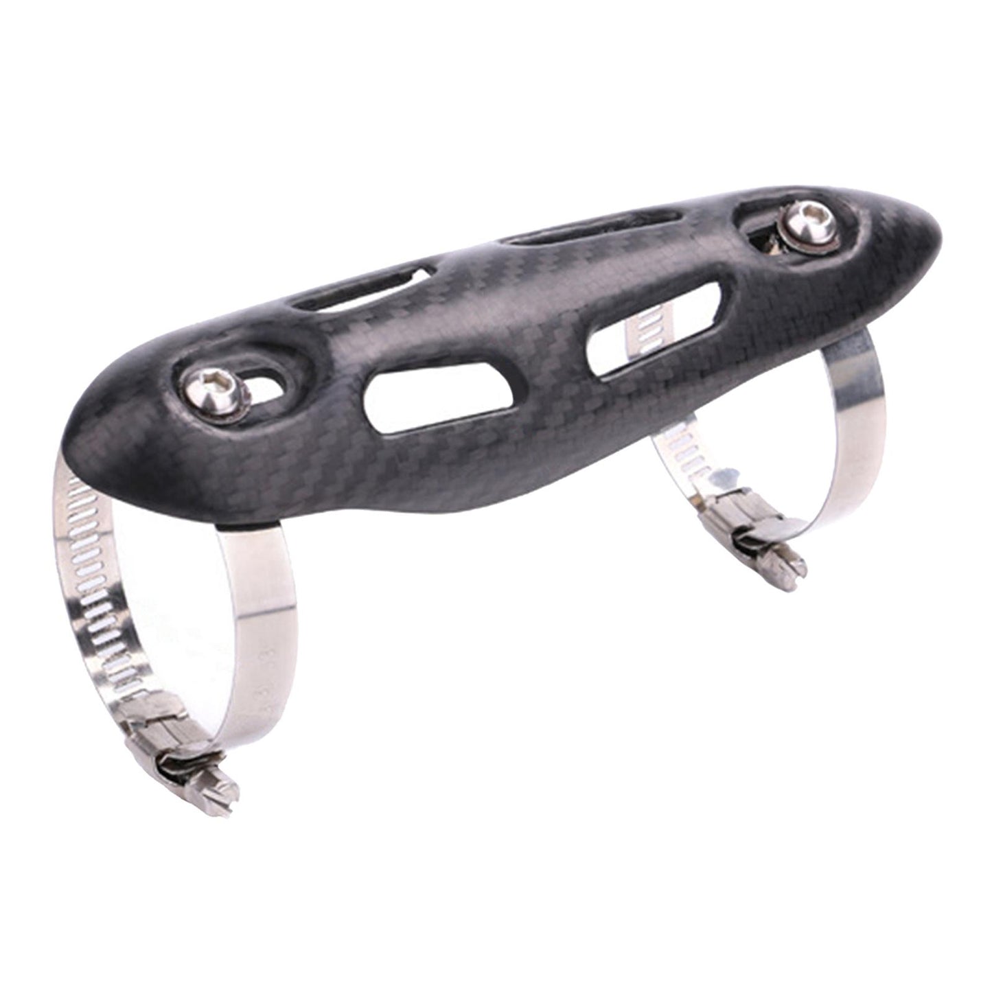 Motorcycle Carbon Fiber Exhaust Muffler Pipe Cover Guard Protector Set
