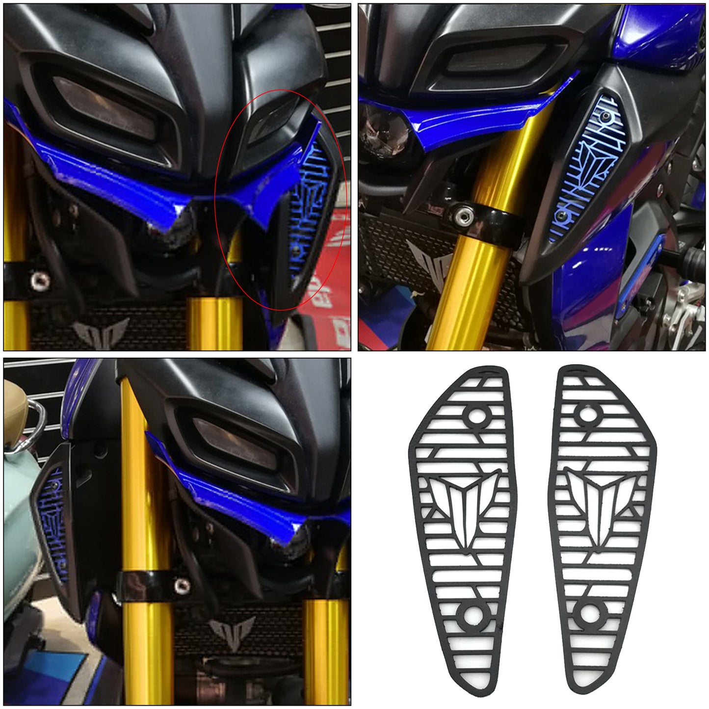 2pcs Motorcycle Air Intake Cover Guard For Yamaha MT-15 18-20  Black