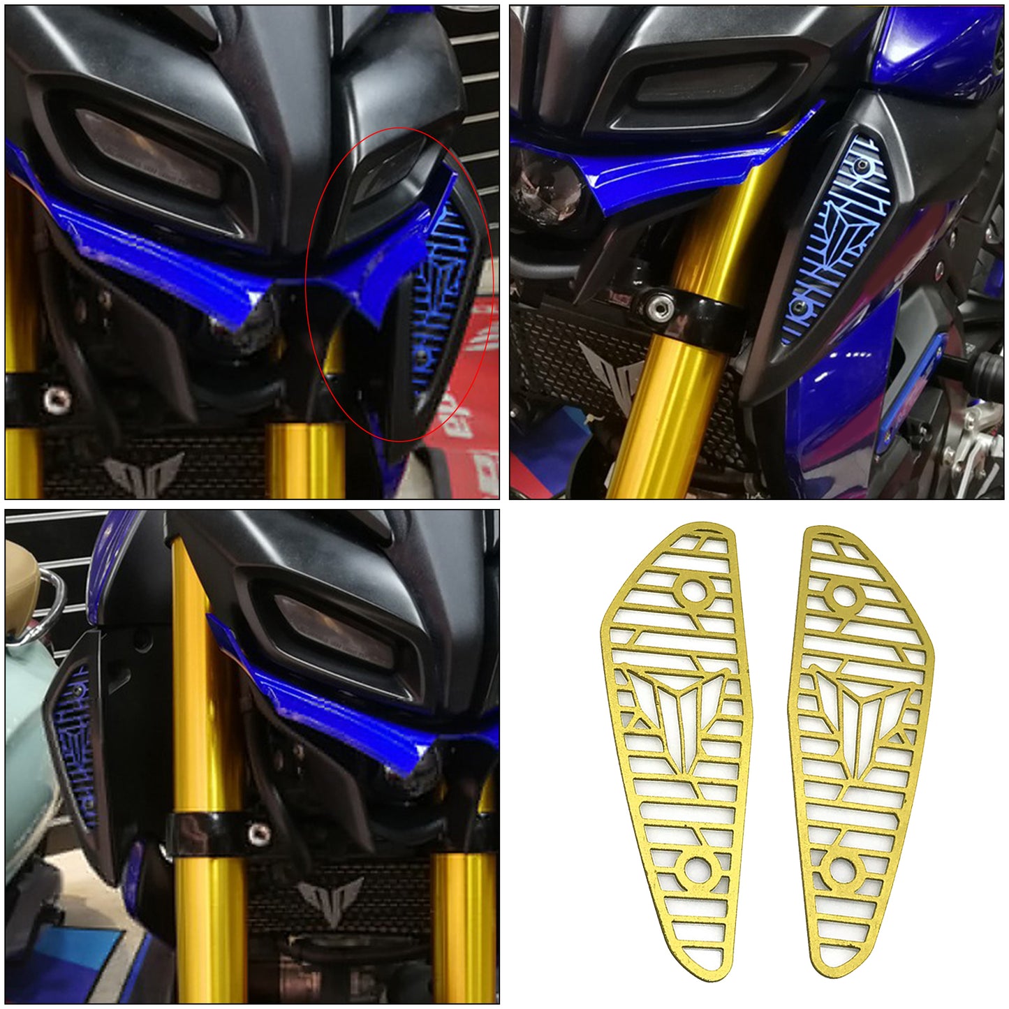 2pcs Motorcycle Air Intake Cover Guard For Yamaha MT-15 18-20  Gold