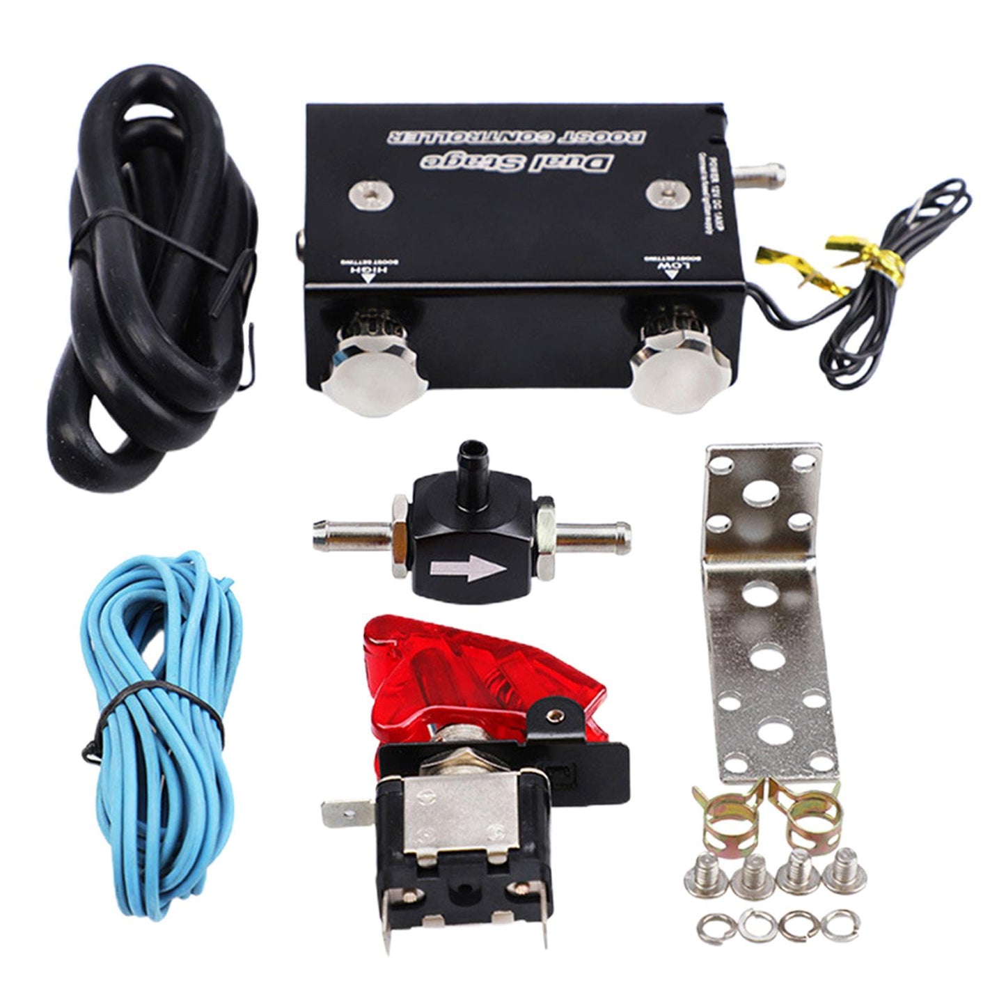 Black Adjustable Dual Stage Electronic Turbocharger Psi Universal Durable