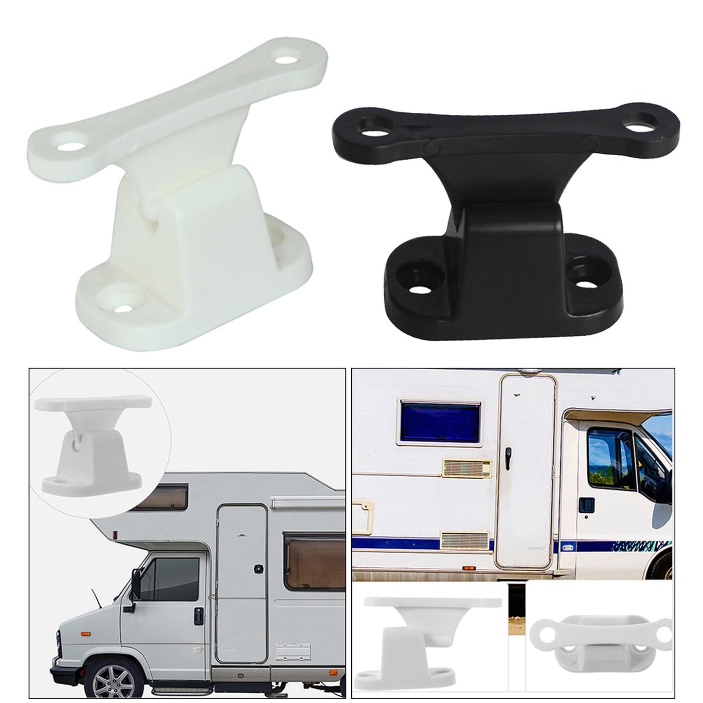 T Shape Nylon Door Stop Retainer for Camper RV Caravan Motorhome White