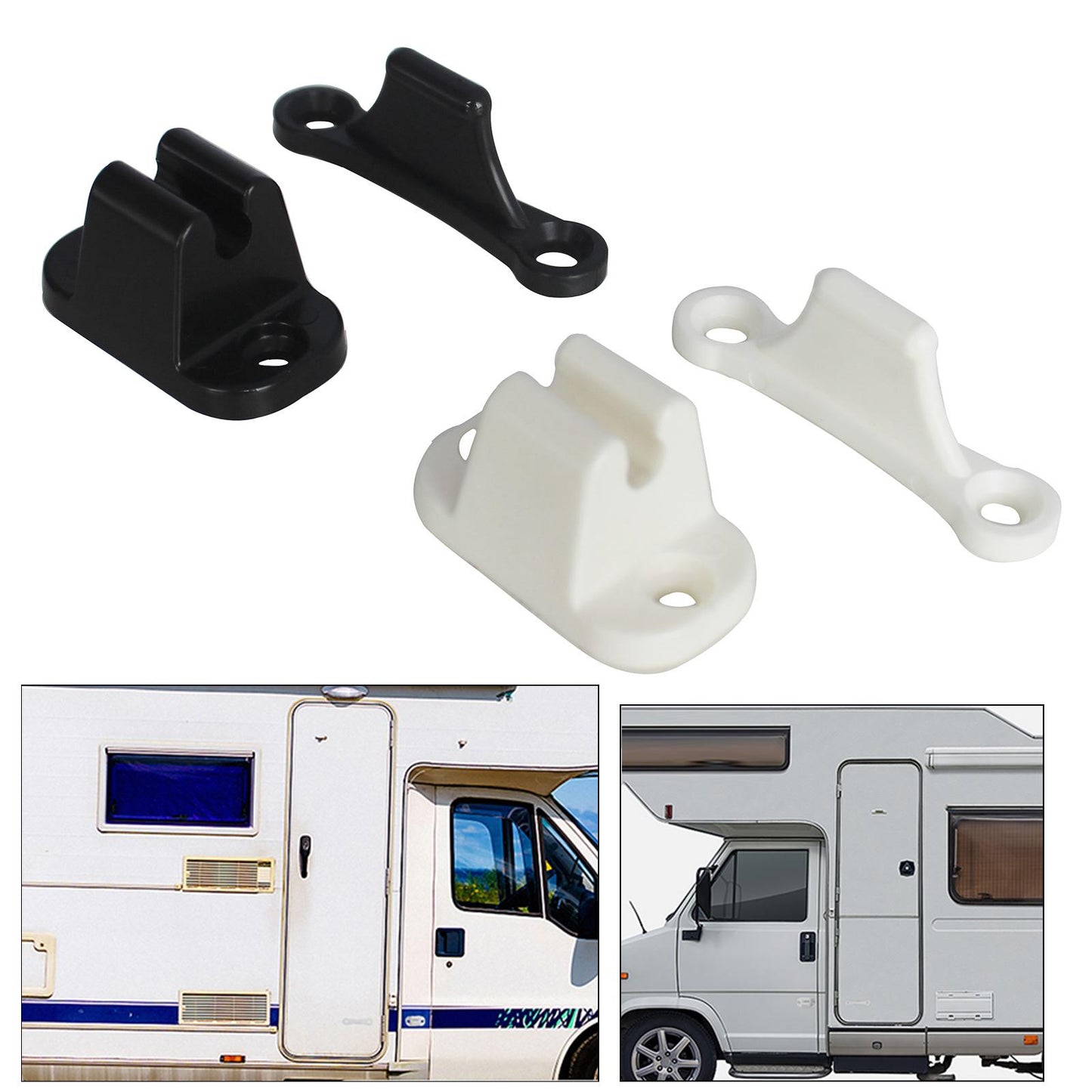 T Shape Nylon Door Stop Retainer for Camper RV Caravan Motorhome White