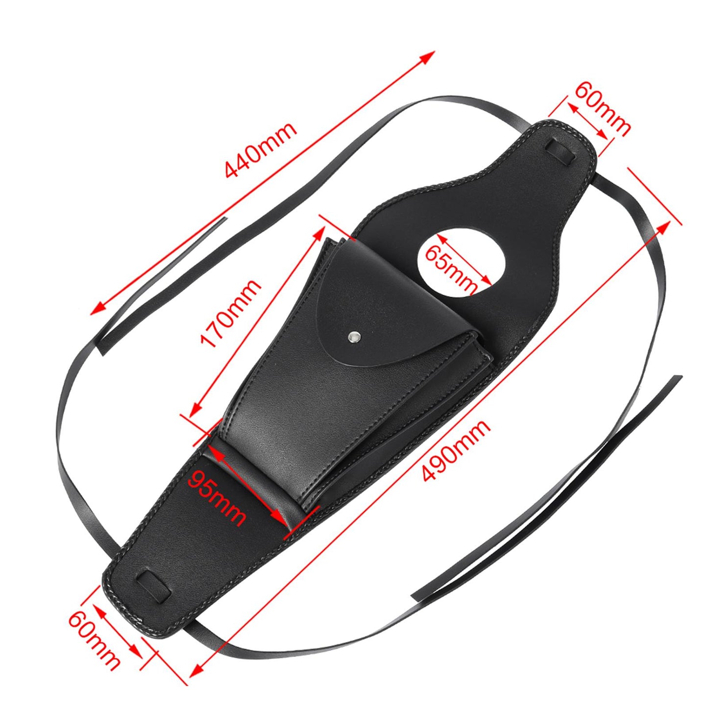 Black PU Gas Fuel Tank Cover Panel Bag Pouch for Sportster No Rivet