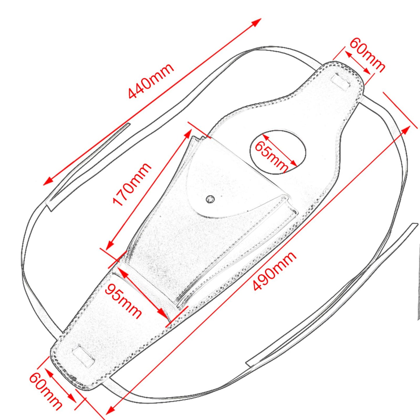 Black PU Gas Fuel Tank Cover Panel Bag Pouch for Sportster No Rivet