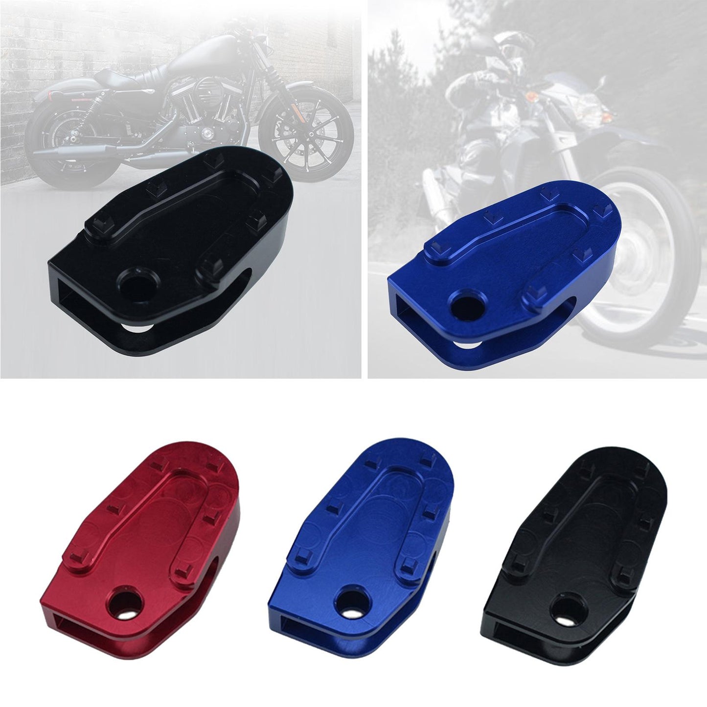 Widening Non-slip Footrests Brake Pedal for Motorcycle Aluminum  black