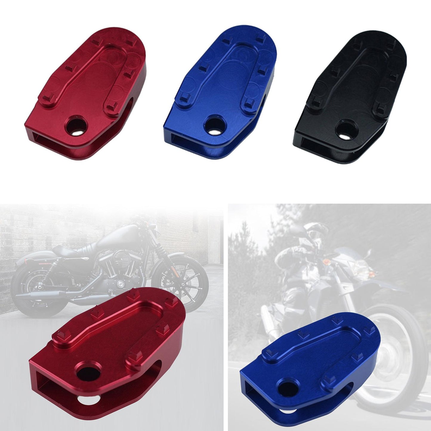 Widening Non-slip Footrests Brake Pedal for Motorcycle Aluminum  black