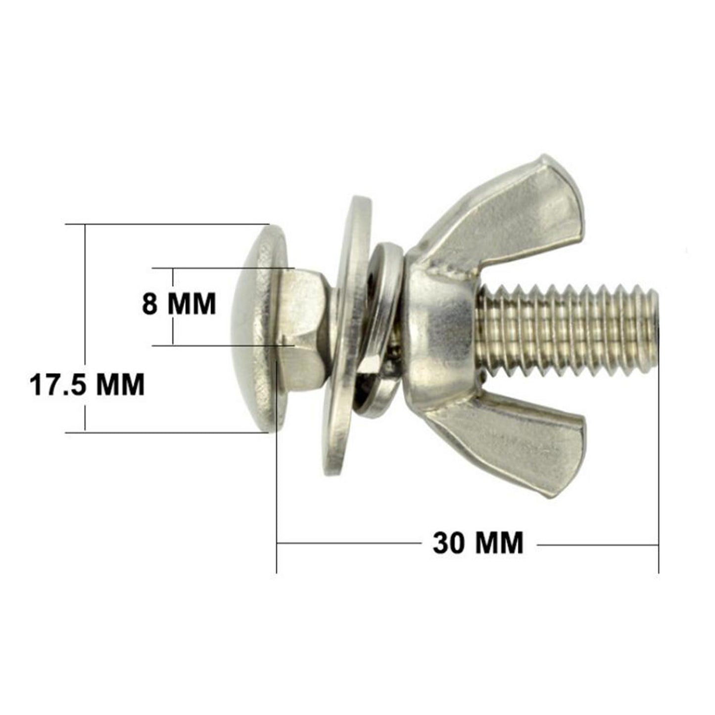 2 Pieces Tech Diving Butterfly Screw Bolts Wing Nut Set for Backplate