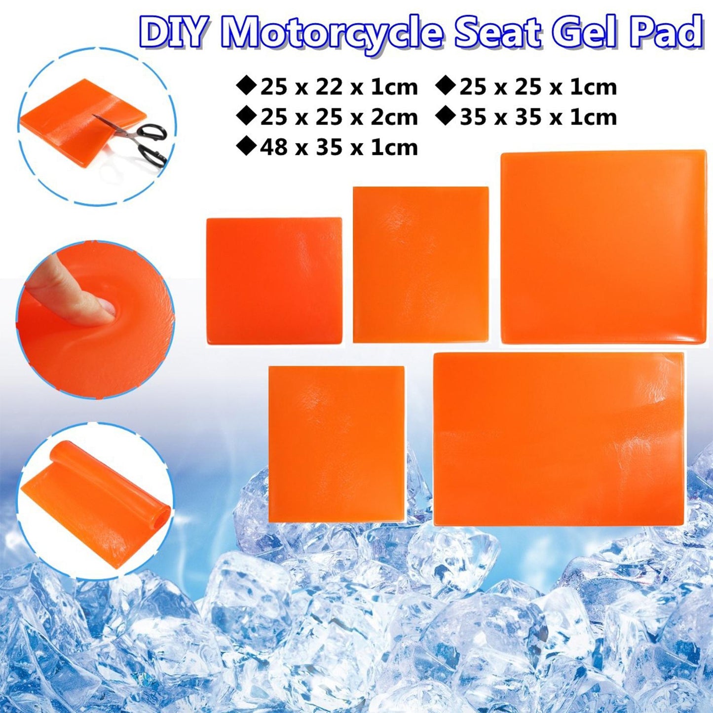 25 x 25 x 2cm Motorcycle Seat Cushion Cooling Fit for DIY Saddle Motorbike